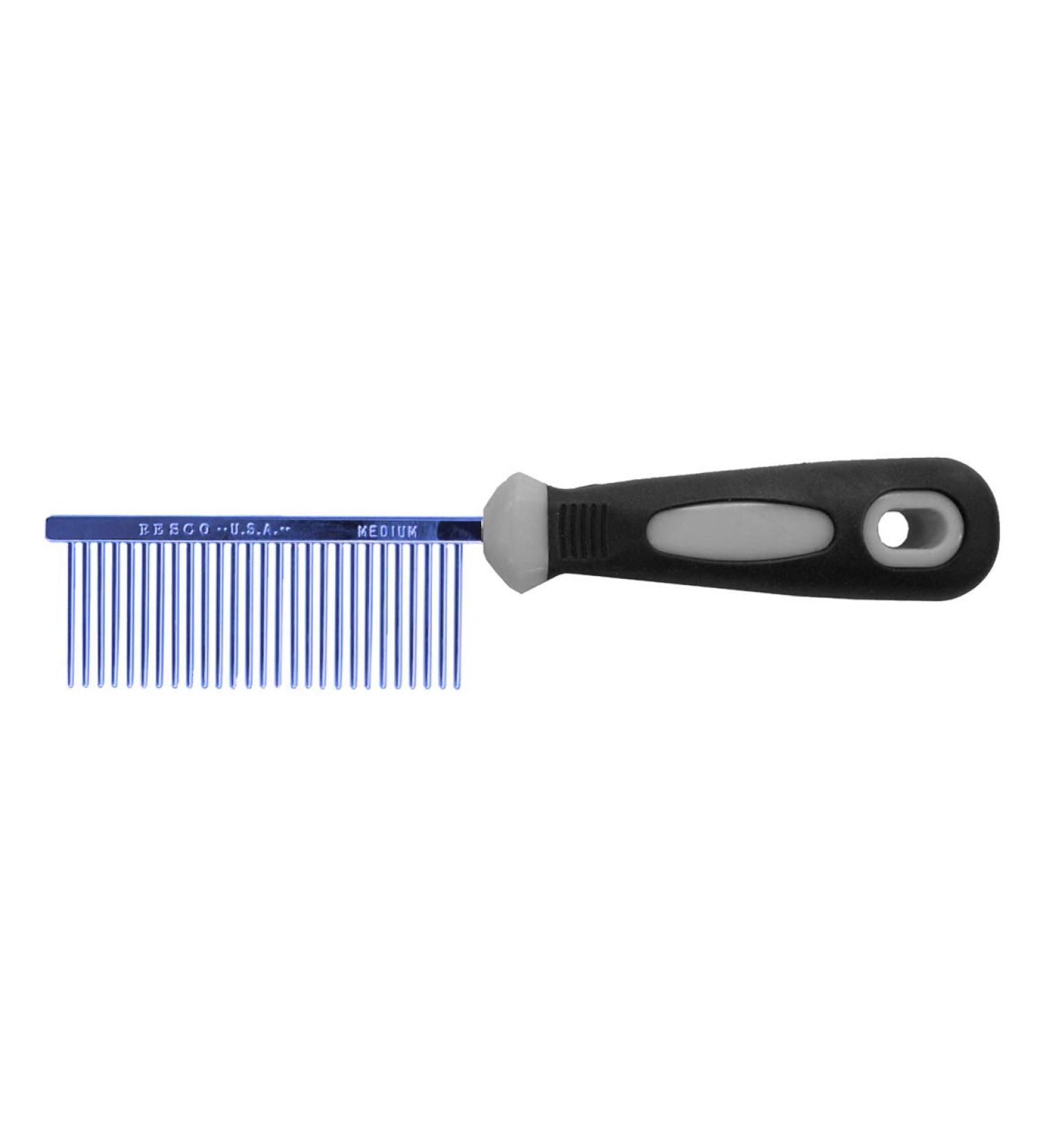 Resco Professional Anti-Static Dog Cat Pet Comb for Grooming Steel Pins Medium Tooth Spacing Candy Blue Medium Candy Blue - Buy Online on SooperMarket.com