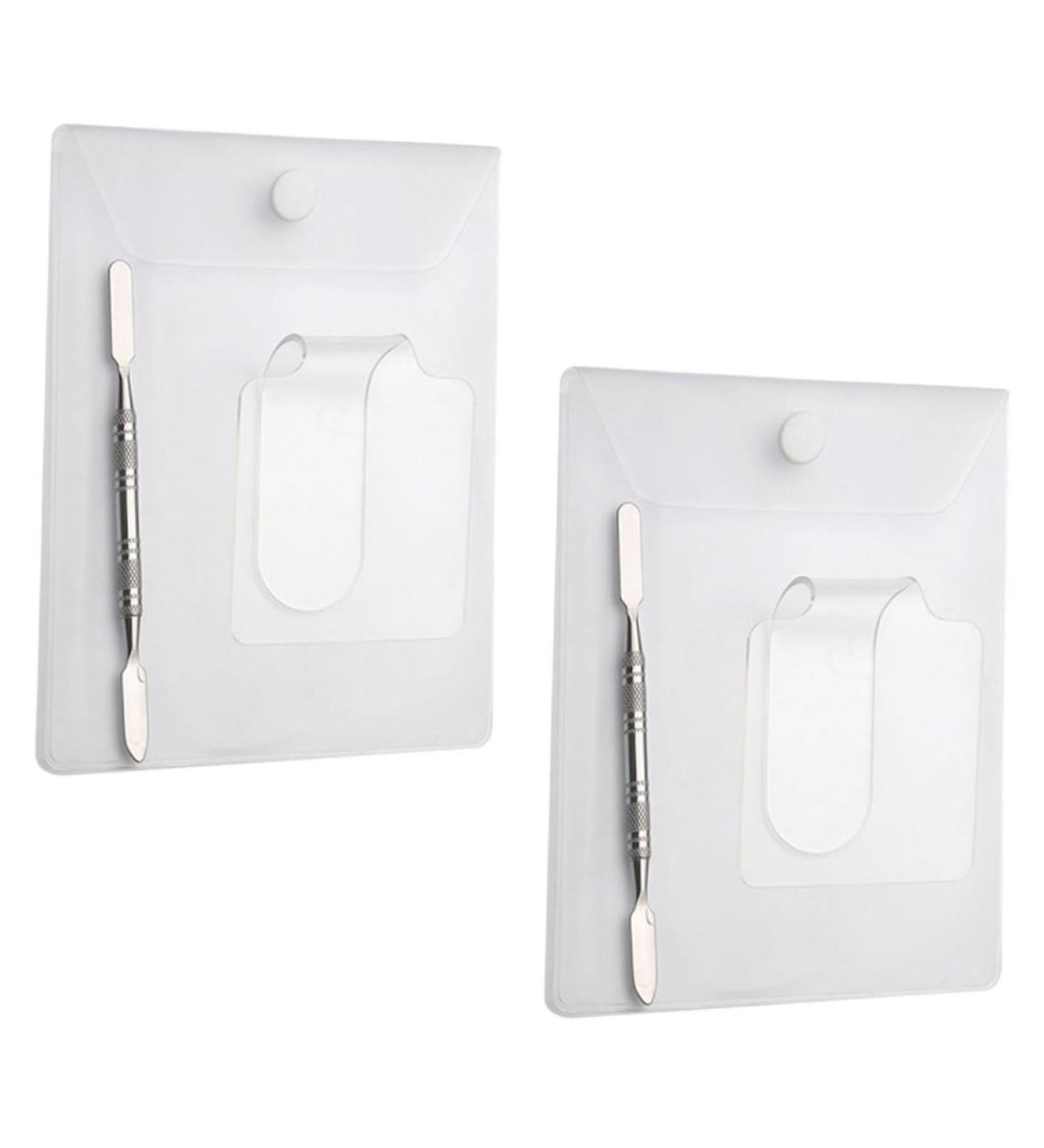 NOLITOY Acrylic Makeup Palette Set - 2pcs Handheld Mixing Trays for Blush Eyeshadow & Salon Use - Durable Stainless Steel Spatula Included - Buy Online on SooperMarket.com