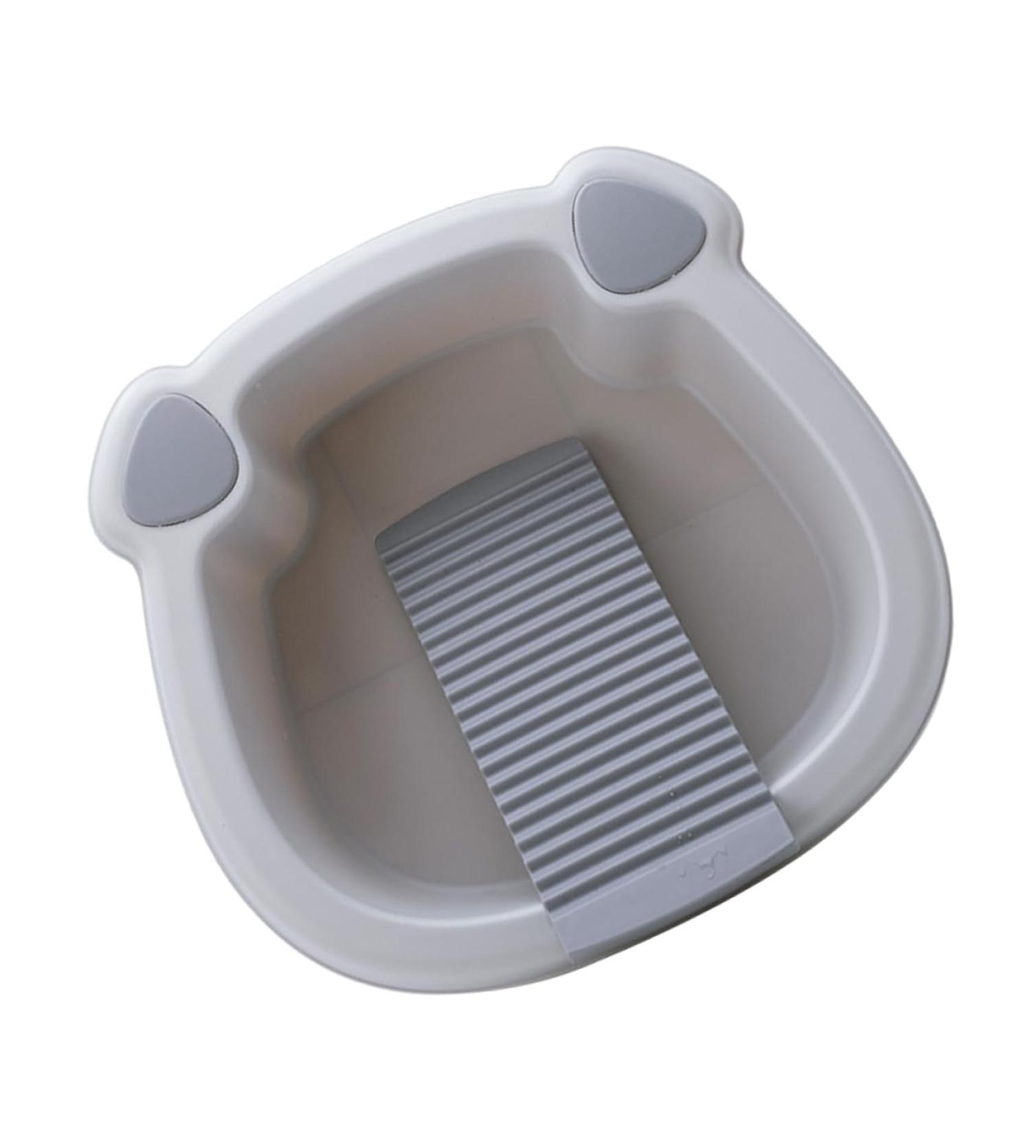 1 Set wash basin Clothes Hand Wash Board laundry bucket washing up basin underwear child pan Grey 30x29cm - Buy Online on SooperMarket.com