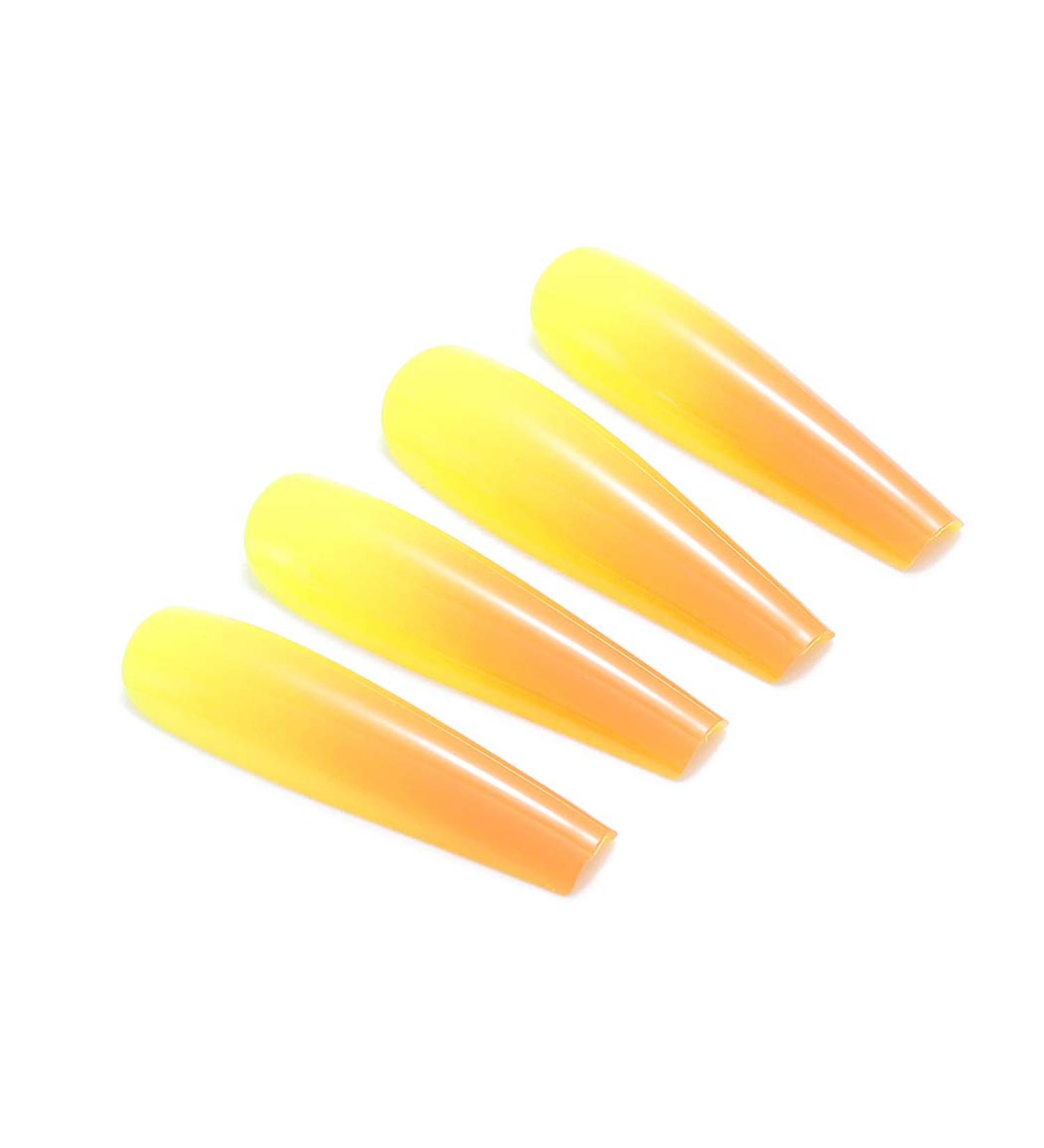 Brishow Coffin Artificial Nails - Long Gradient Ballerina Acrylic Press-On Nails | 24 Pcs for Women & Girls - Buy Online on SooperMarket.com