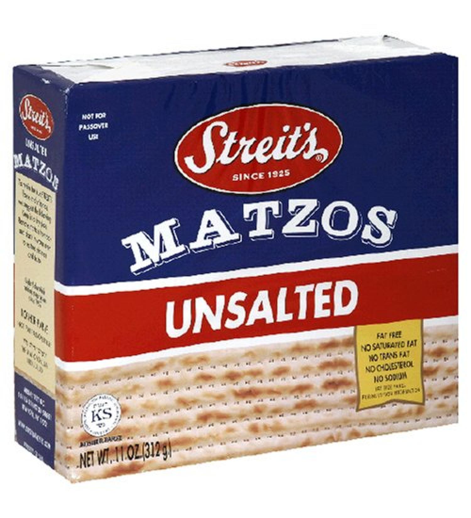 Streits Matzo, Unsalted, 11-Ounce Box (Pack of 8)
