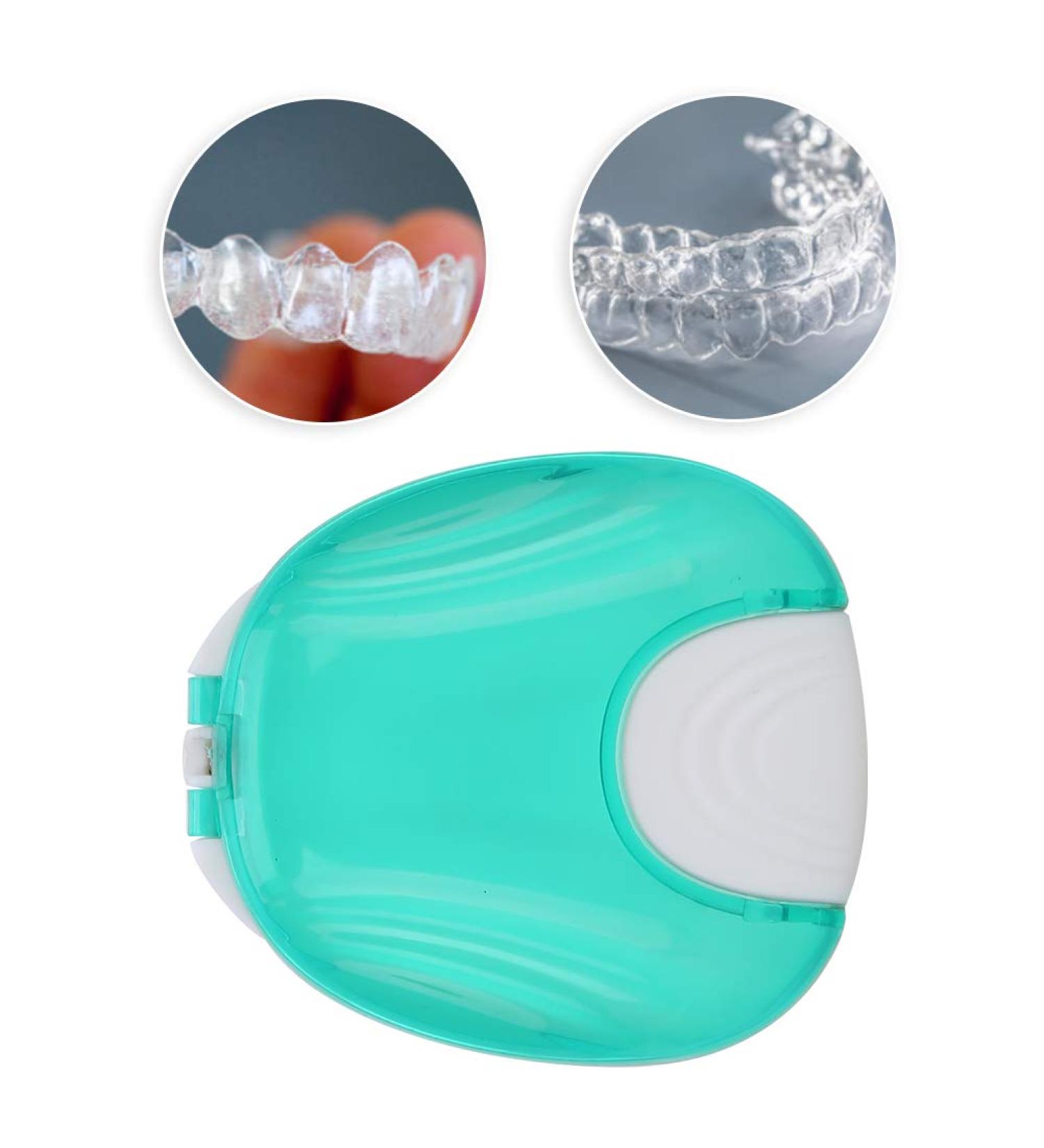 Retainer Case Portable Orthodon tic Press-to-Open Retainer Case Adult Waterproof Denture Box Storage Container for Denture Braces Mouth Guard (Blue) - Buy Online on SooperMarket.com