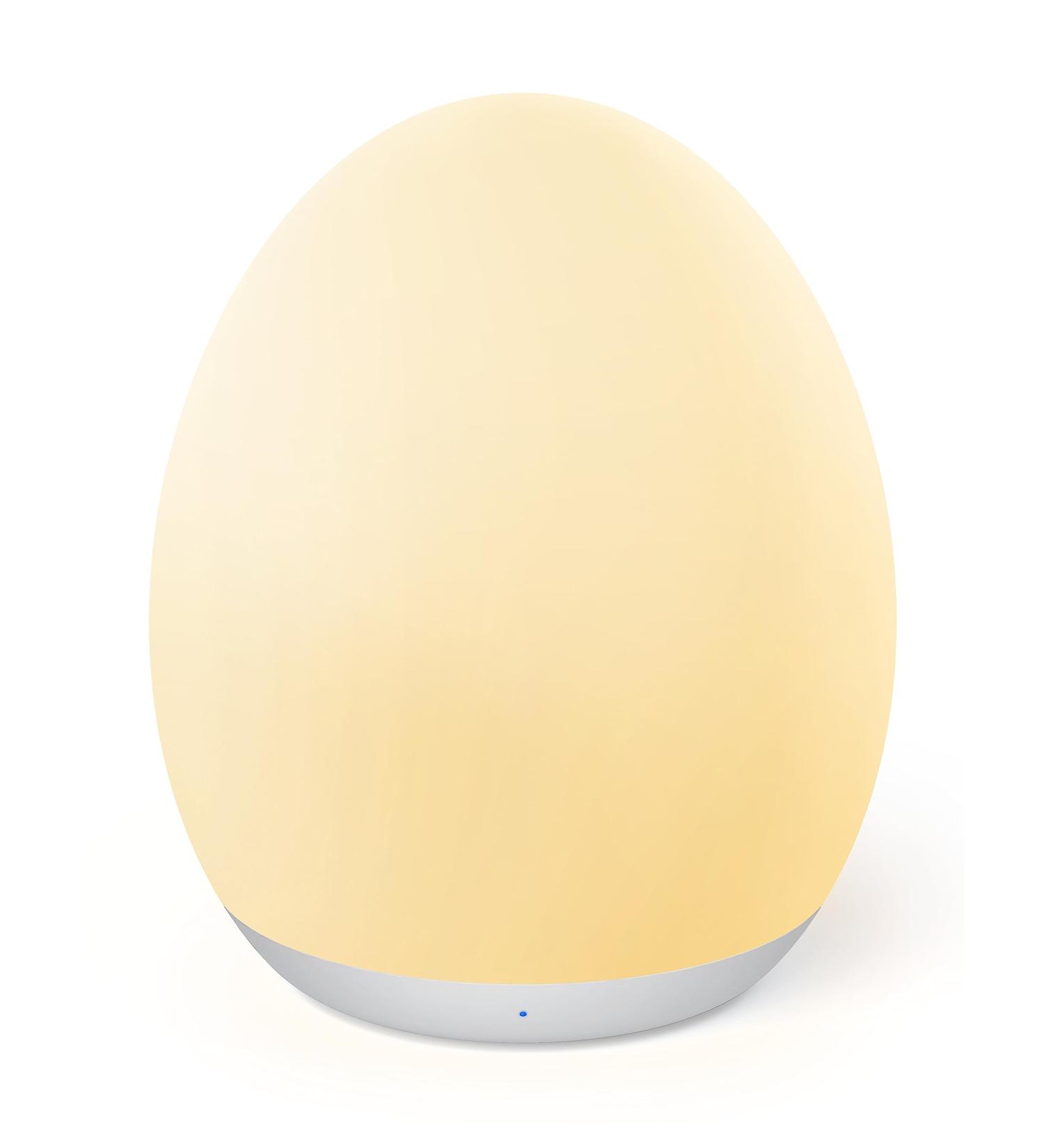 Synighty Dimmable Silicone LED Night Light for Children - 8 Color Changing 1-Hour Timer Memory Function Type C Charging - Perfect Egg-Shaped Bedside Lamp for Breastfeeding (White) - Buy Online on SooperMarket.com