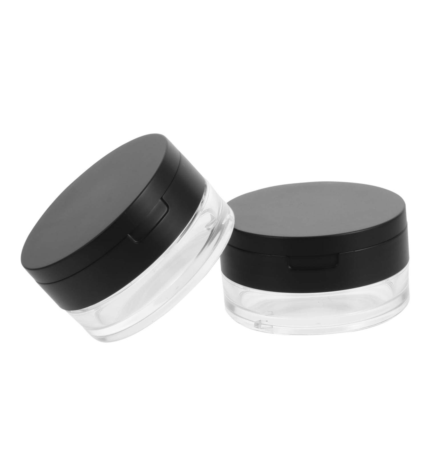 WOONEKY 2pcs Elastic Mesh Loose Powder Box Portable Powder Case Makeup Powder Case Mirror Brackets Abs Black - Buy Online on SooperMarket.com
