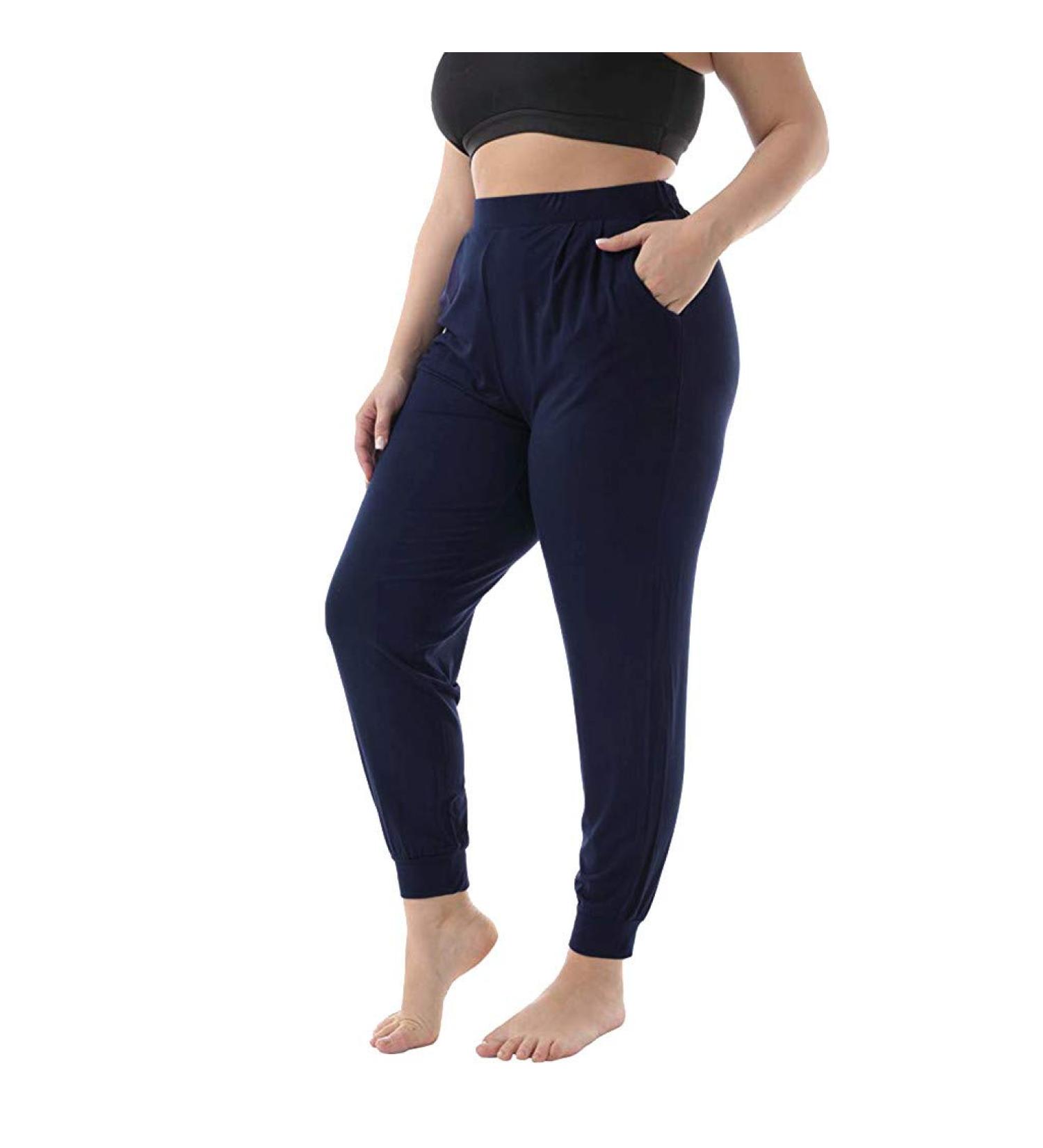Sport Pants for Women Running Joggers Causal Workout Gym Yoga Sweatpant Comfy Elasticated Trousers Jogging Bottom with Pockets 18-djufh-navy-c L - Buy Online on SooperMarket.com