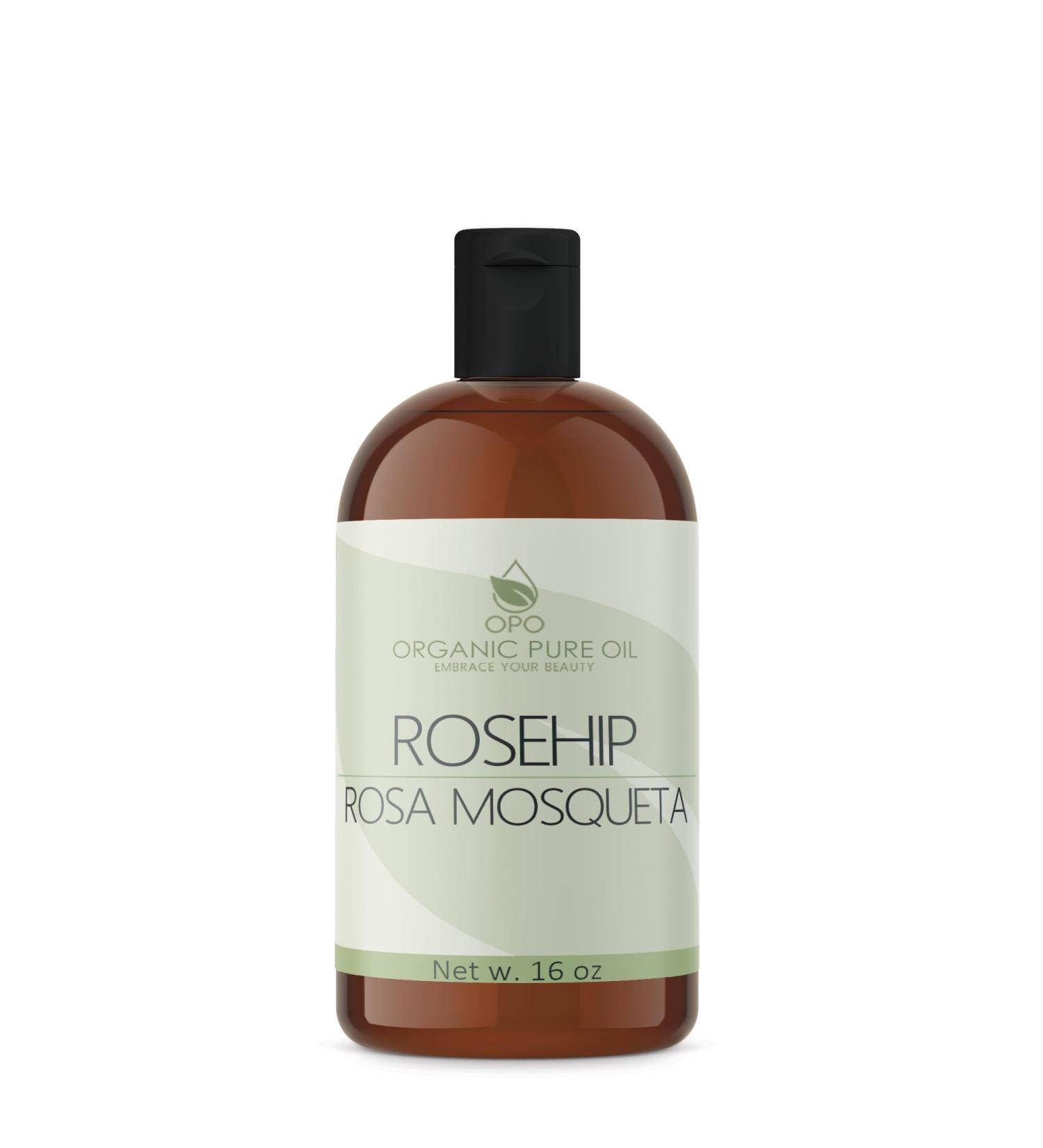 OPO Rosehip Oil 16 oz - 100% Pure Unrefined Cold Pressed - Vegan Carrier Oil for Skin Hair & Nails - Nourish & Moisturize - Buy Online on SooperMarket.com