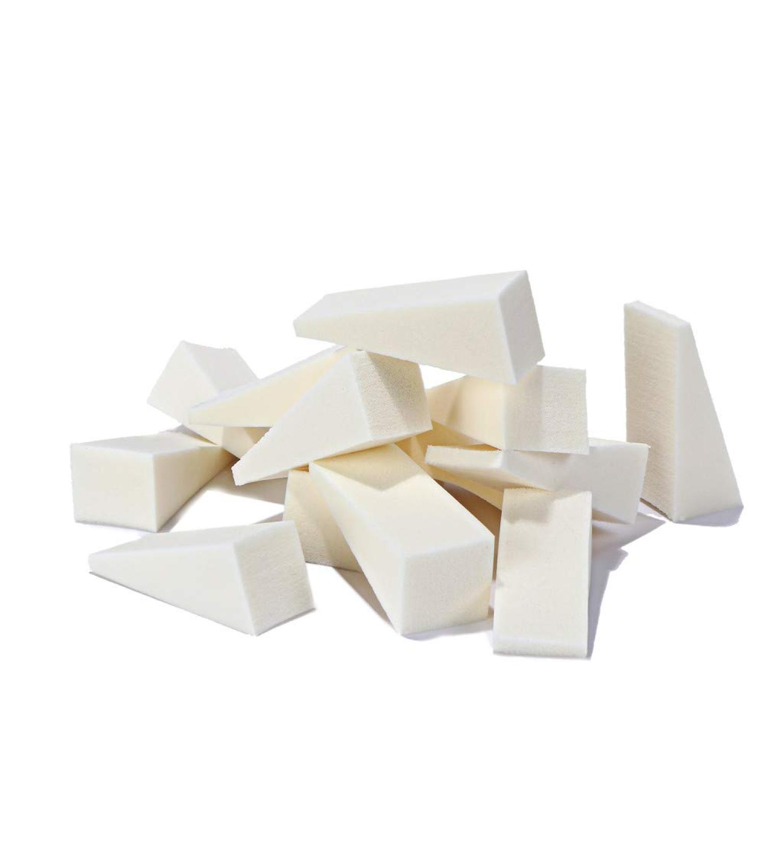 40pcs White Triangle Makeup Wedges - Premium Cosmetic Sponges for Flawless Foundation Application | Beauty Tools for Professional Makeup - Buy Online on SooperMarket.com