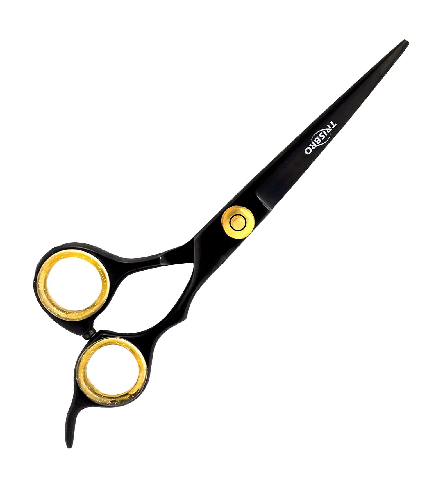 Professional Barber Razor Edge Hair Cutting Scissors/Shears TRISBRO Trimming Scissors for Hair 6.5 Inch Stainless Steel Hairdressing Styling Trimming Shears - Adjustable Screw (Black) - Buy Online on SooperMarket.com