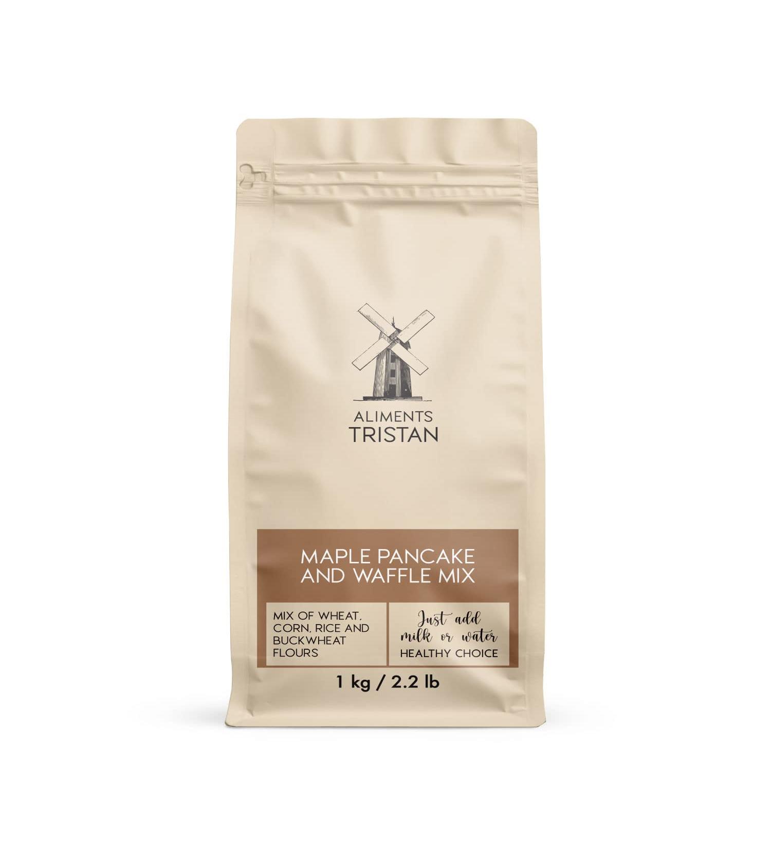 Aliments Tristan Maple Pancake and Waffle Mix 1Kg Natural Flour Blend for Baked Goods Breakfast Desserts and Pastries Just Add Milk or Water No Artificial Flavors Made in Canada - Buy Online on SooperMarket.com