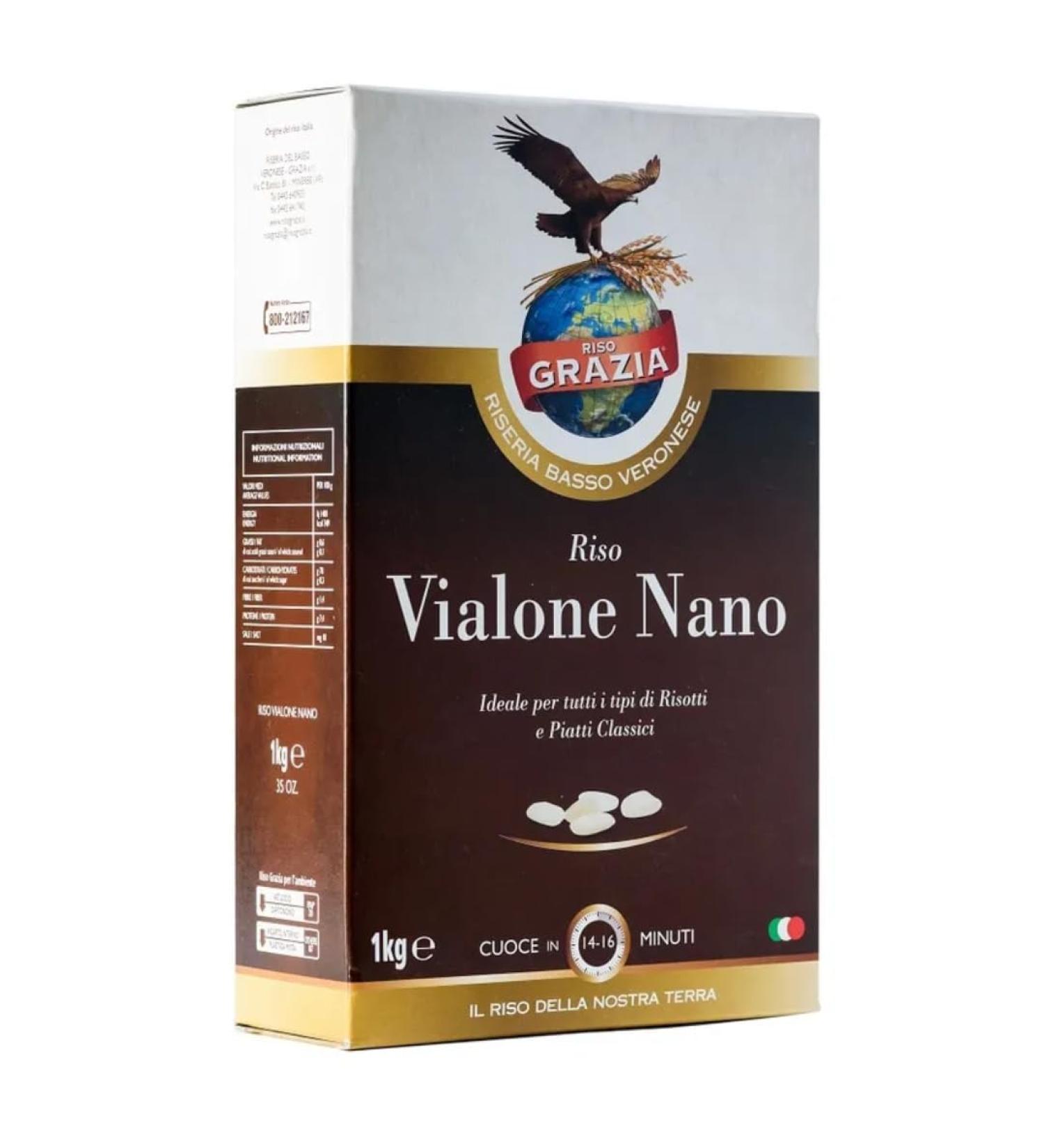 Vialone Nano Rice 1kg - Authentic Italian IGP Rice for Risotto | Medium Grain Grazia Artisan Rice - Buy Online on SooperMarket.com