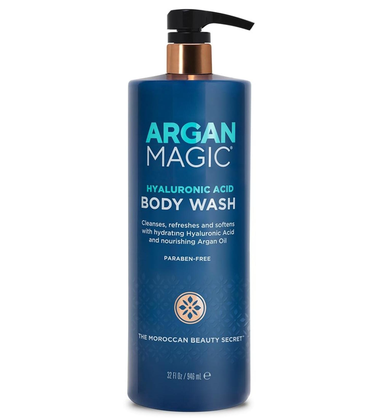 Argan Magic Hyaluronic Acid Body Wash - Hydrating Cleanser with Argan Oil | Paraben & Cruelty Free (32 Fl Oz - Buy Online on SooperMarket.com