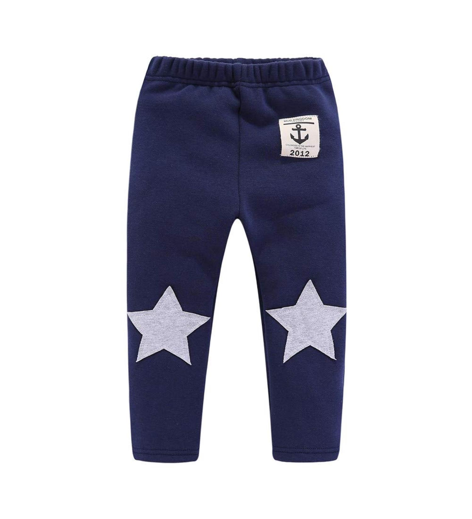Mud Kingdom Boys Fleece Pants | Tight Fit Winter Warmth | 6-7 Years | Stars Navy Blue - Buy Online on SooperMarket.com