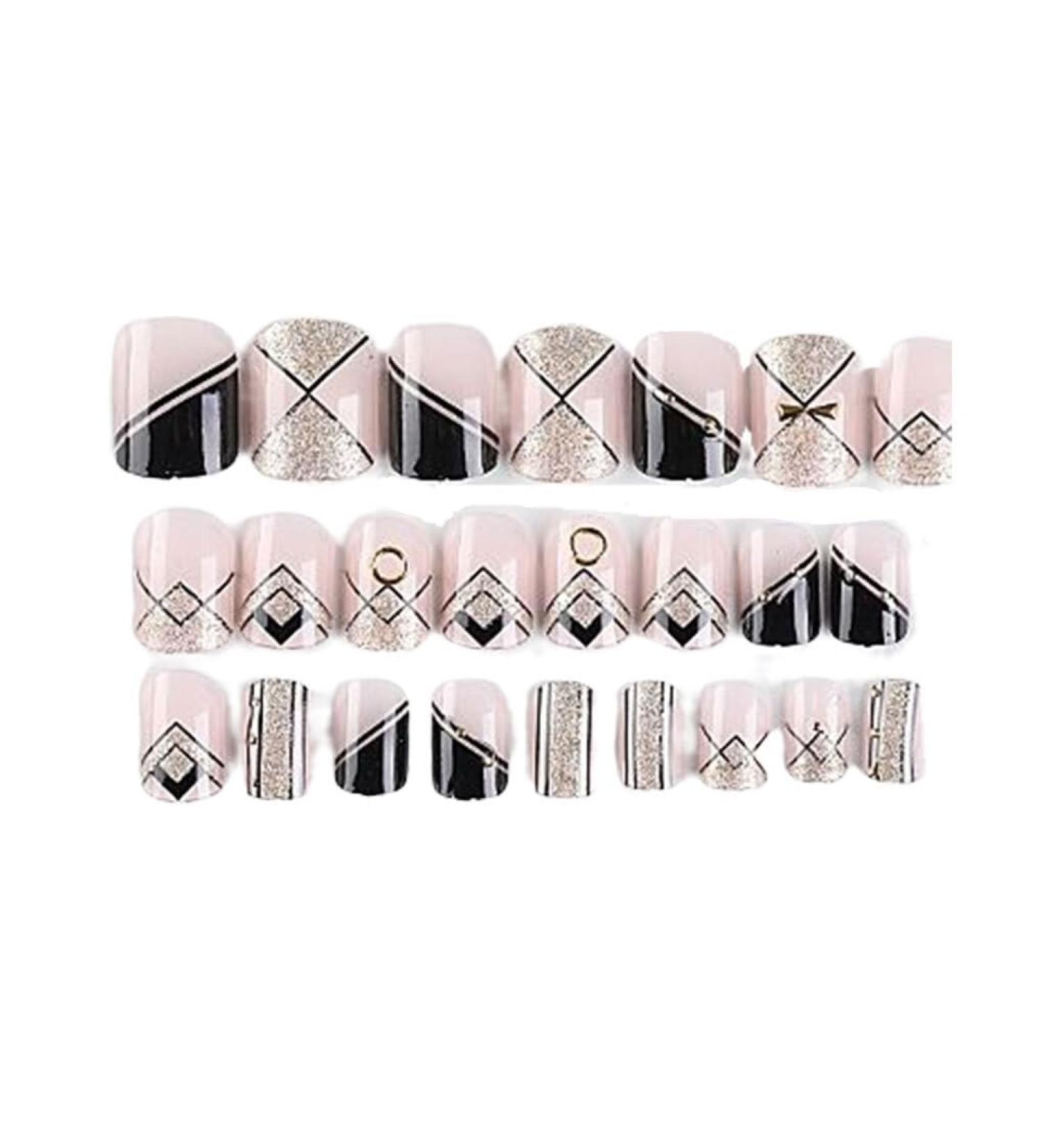 Dajidafu 1 Set No Glue Nails Medium Length Files Square Style Matte Stick Full Cover Art Decals Beauty Tool DIY Decorations Five - Buy Online on SooperMarket.com