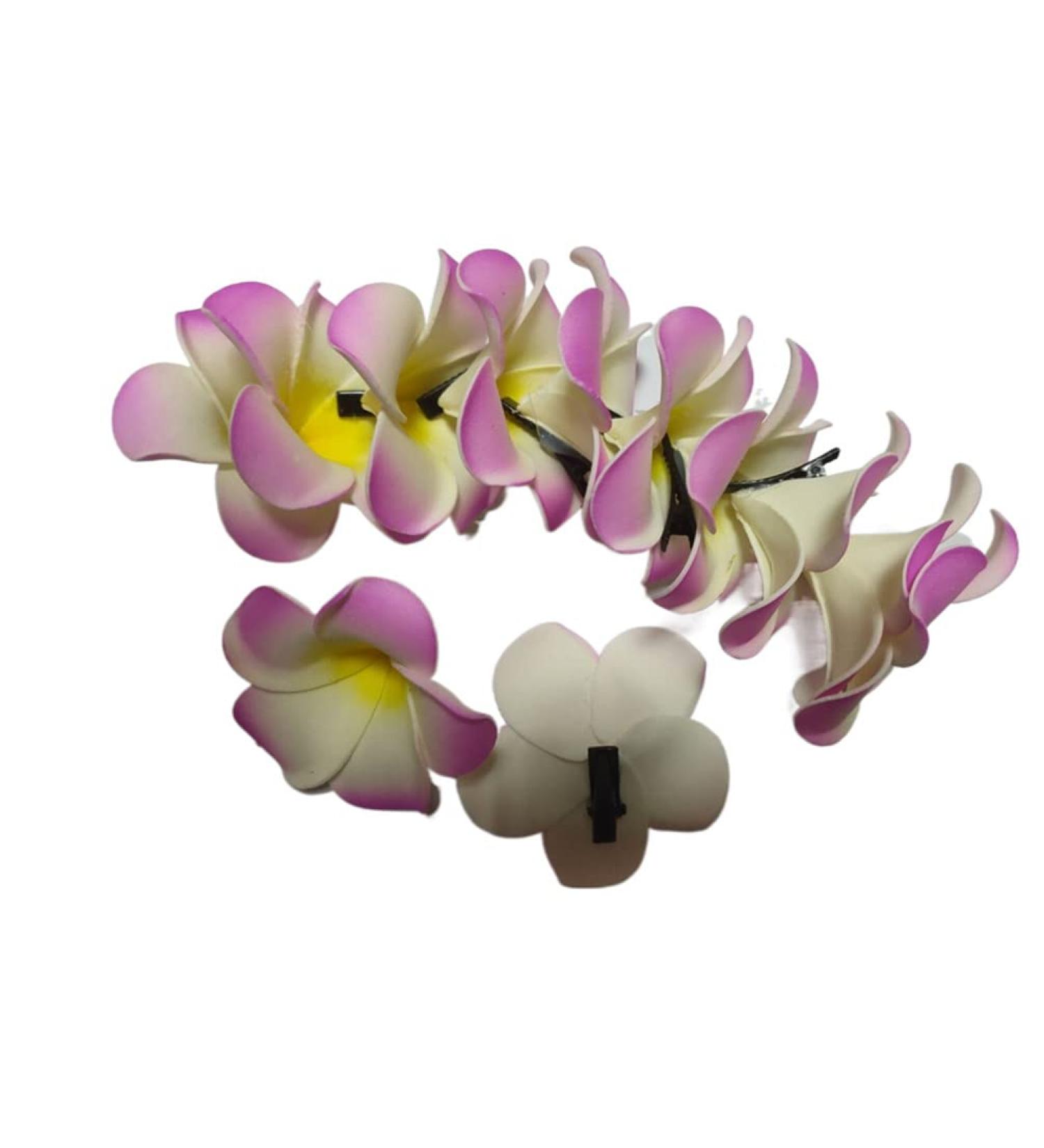12PCS Hawaiian Plumeria Flower Hair Clips - Bohemia Foam Hairpins for Bridal Wedding Party Beach Holiday (Rose Red) - Buy Online on SooperMarket.com