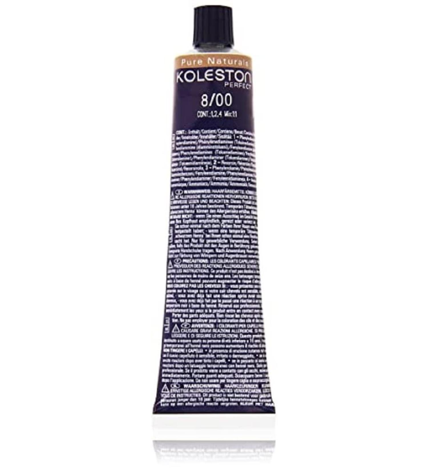 Wella Professionals Koleston Perfect Permanent Cream Hair Color 8/00 Light Blonde Natural - 60ml | International Shipping Available - Buy Online on SooperMarket.com