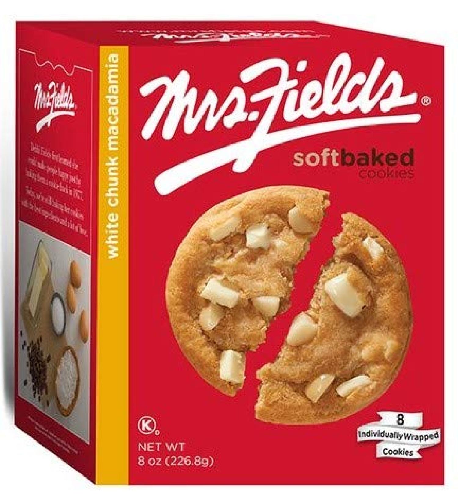 Mrs. Fields White Chunk Macadamia, 8 Oz. Box, 8 Individually Wrapped Cookies