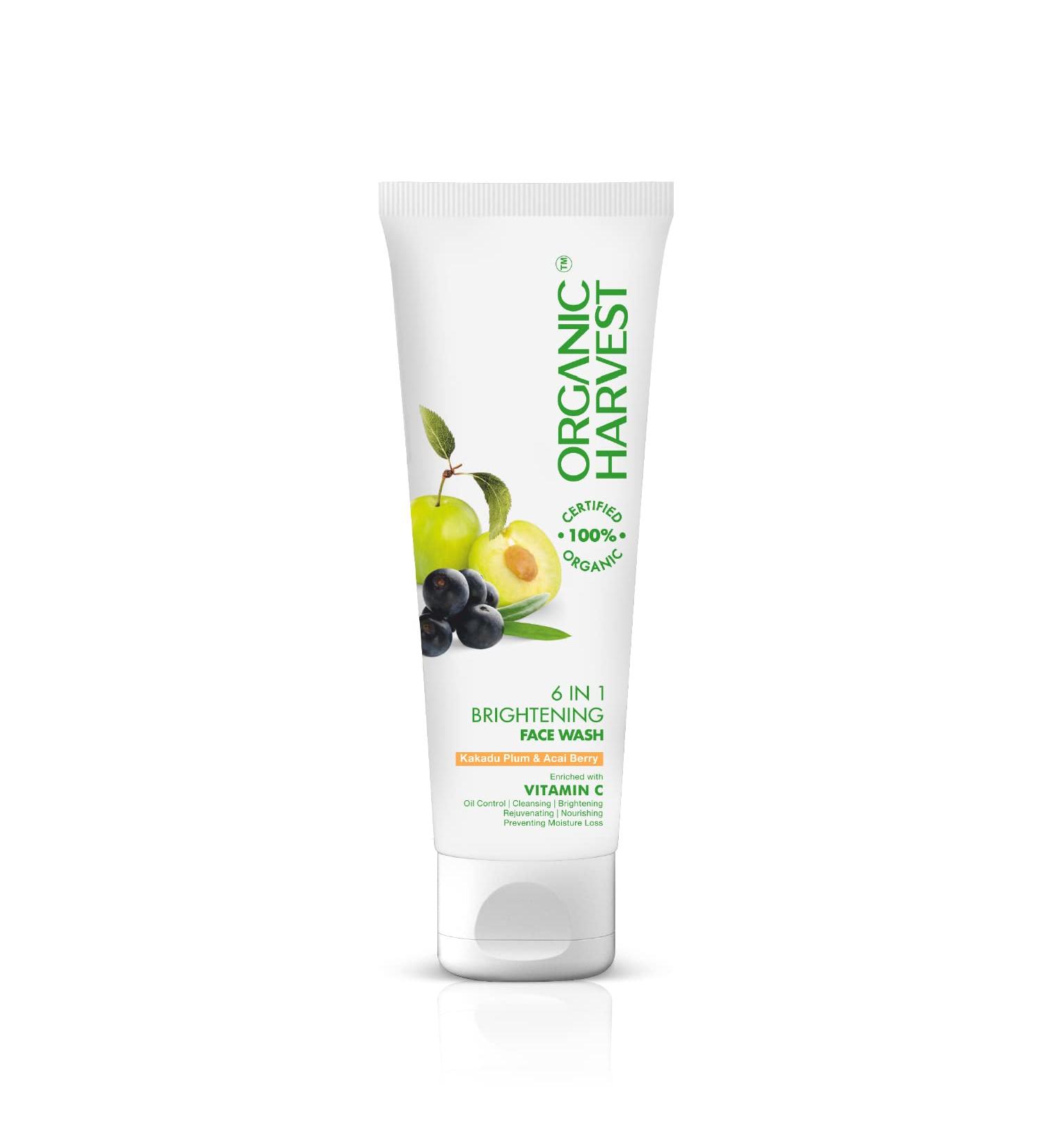 6-in-1 Brightening Face Wash | Kakadu Plum & Acai Berry | Organic Sulphate & Paraben-Free | Daily Use for Men & Women | 100g - Buy Online on SooperMarket.com