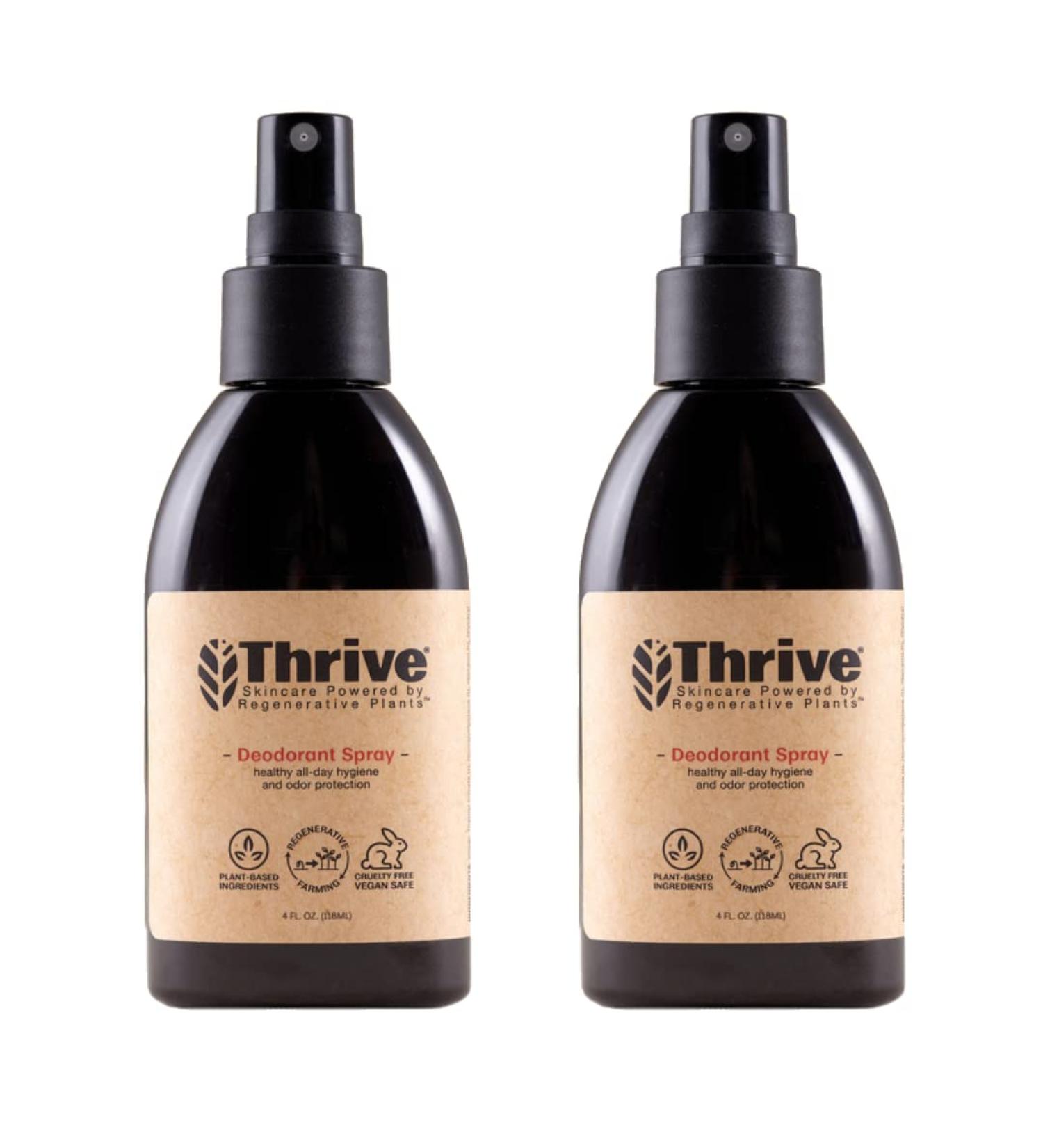 Thrive Natural Care Deodorant Spray 4 Ounces (2 Pack) - All Day Protection Aluminum Free Deodorant for Women & Men - Non-Irritating Natural Spray Deodorant Powered by Regenerative Plants - Vegan 1 Count (Pack of 2) - Buy Online on SooperMarket.com