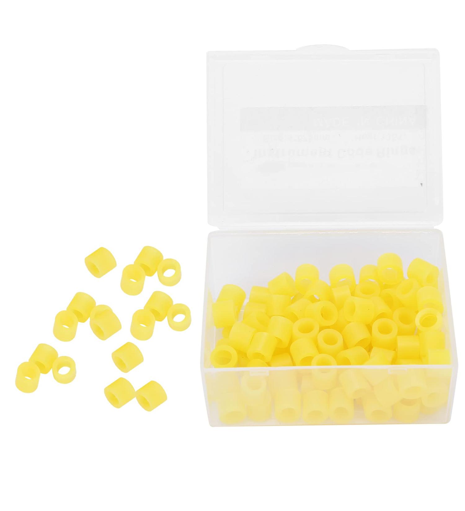 100 Non-Toxic Silicone Dental Color Code Rings - Yellow Orthodontic Instrument Bands for Easy Identification - Buy Online on SooperMarket.com
