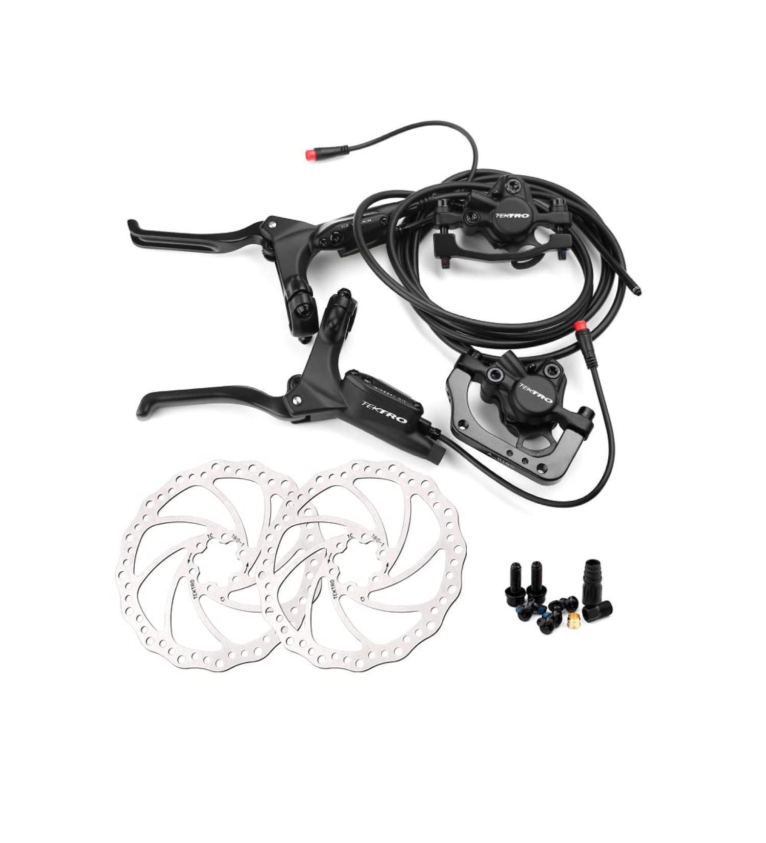 Bibike Tektro eBike Hydraulic Disc Brake with Induction Control System & 2 Rotors - 180mm Front, 180mm Rear - Buy Online on SooperMarket.com