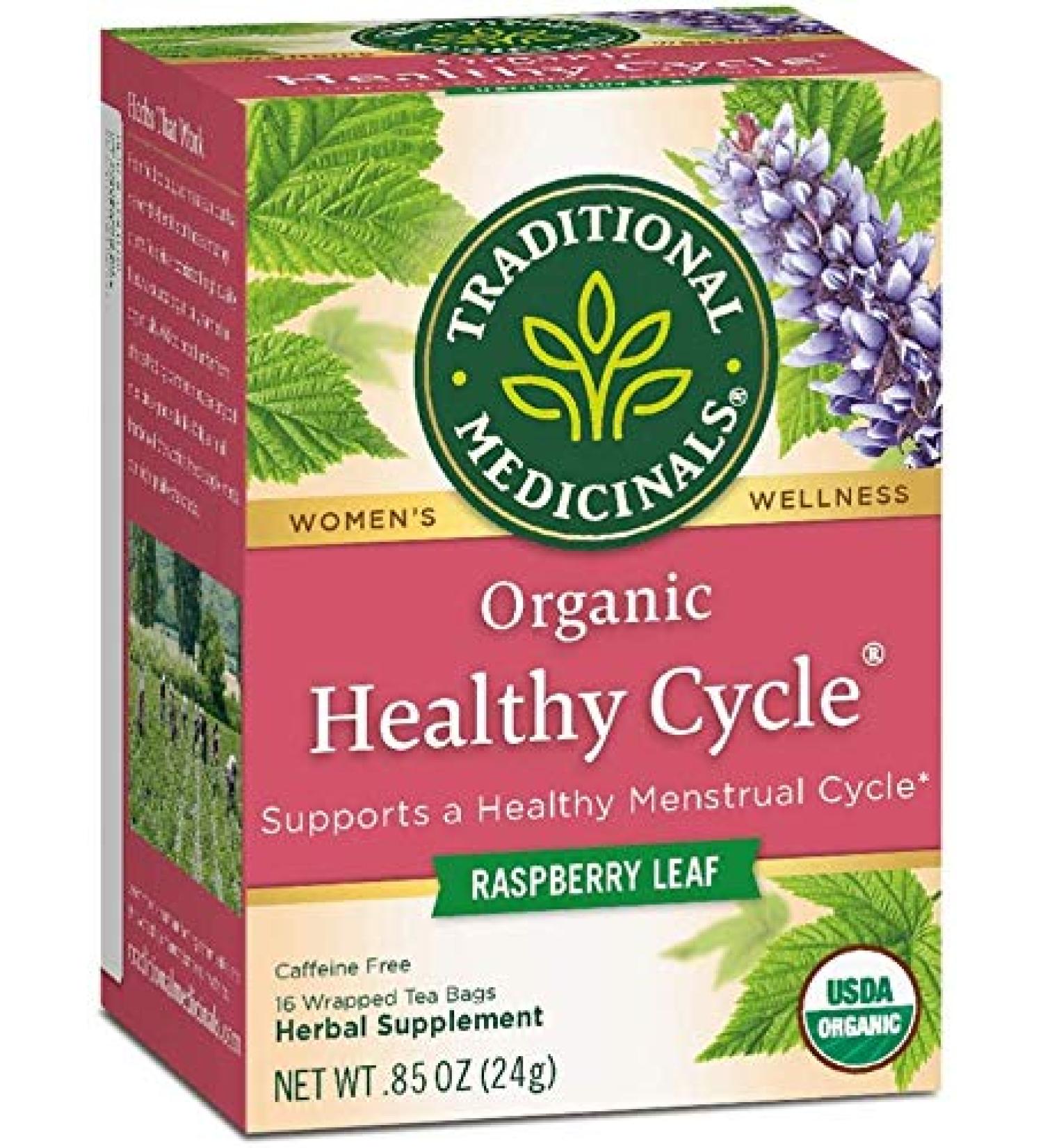 Organic Raspberry Leaf Tea for Women's Health | Caffeine-Free Herbal Tea â€“ Traditional Medicinals (16 Wrapped Bags) - Buy Online on SooperMarket.com
