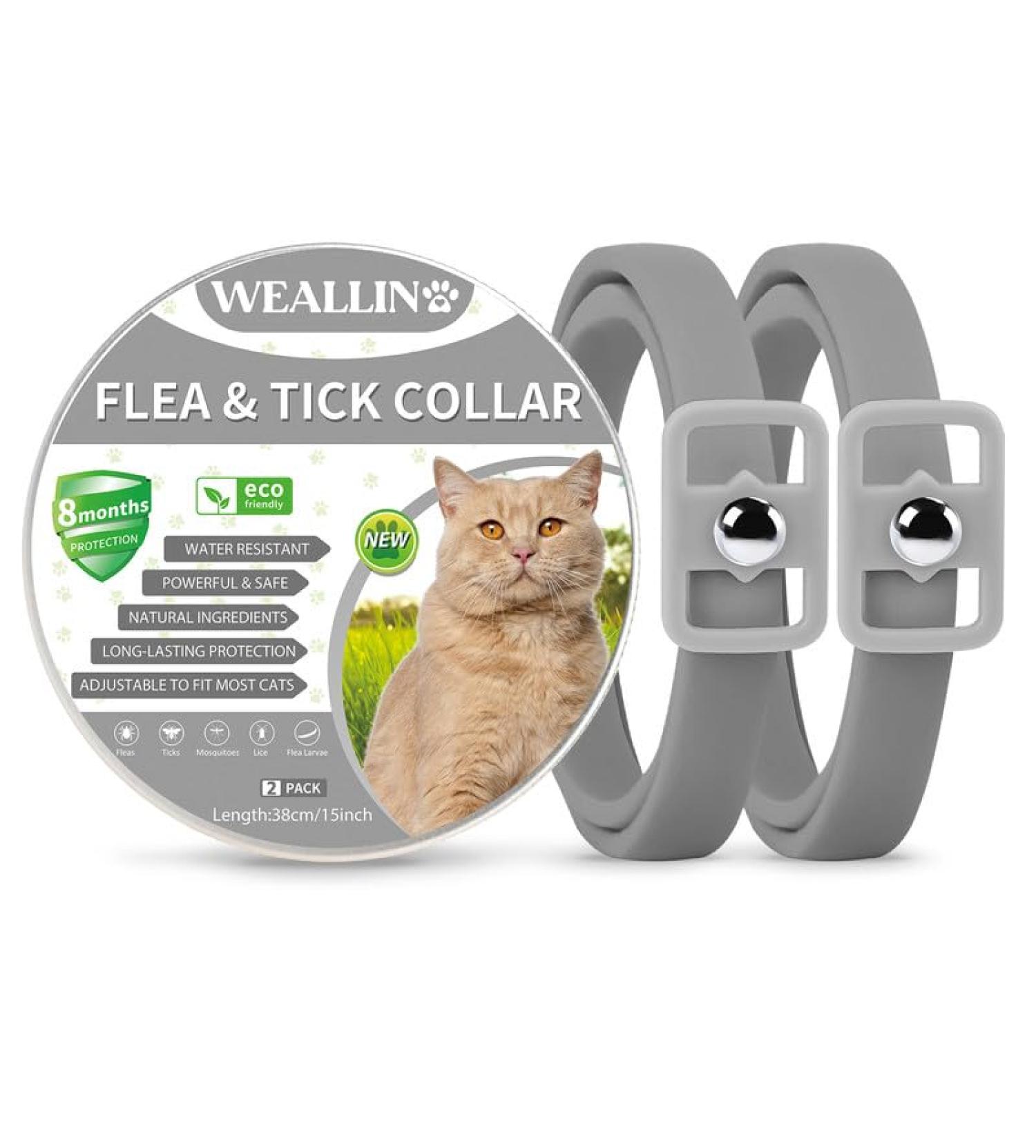 WEALLIN 2PC Grey Cats Repellent Collars - Strong and Long-Lasting Deterrence, Water-Resistant & Adjustable - Buy Online on SooperMarket.com