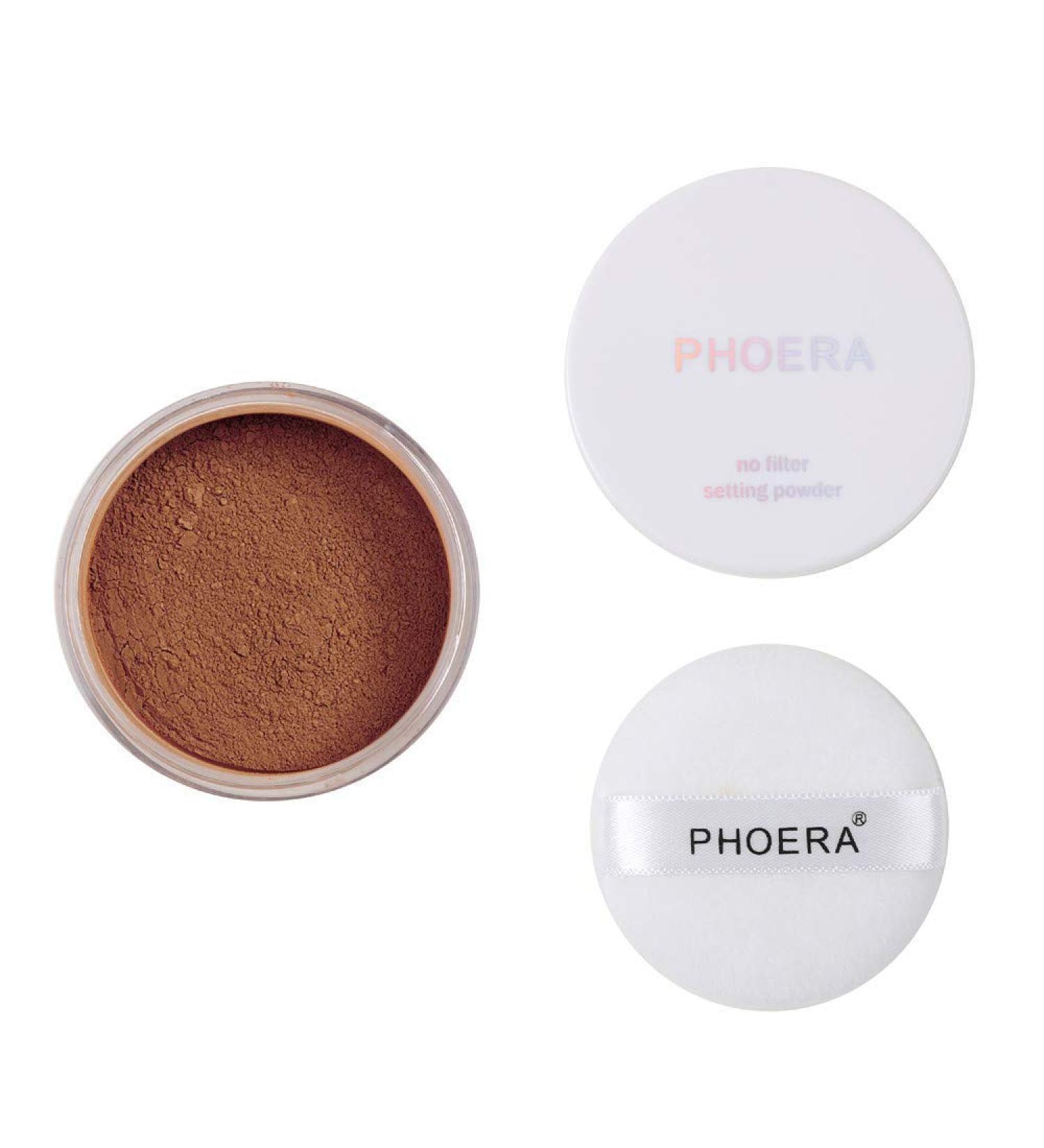 AQUAPURITY PHOERA Loose Makeup Setting Powder + Puff - Long Lasting Matte Finish Foundation for Flash Photography (104 - Medium Deep) - Buy Online on SooperMarket.com