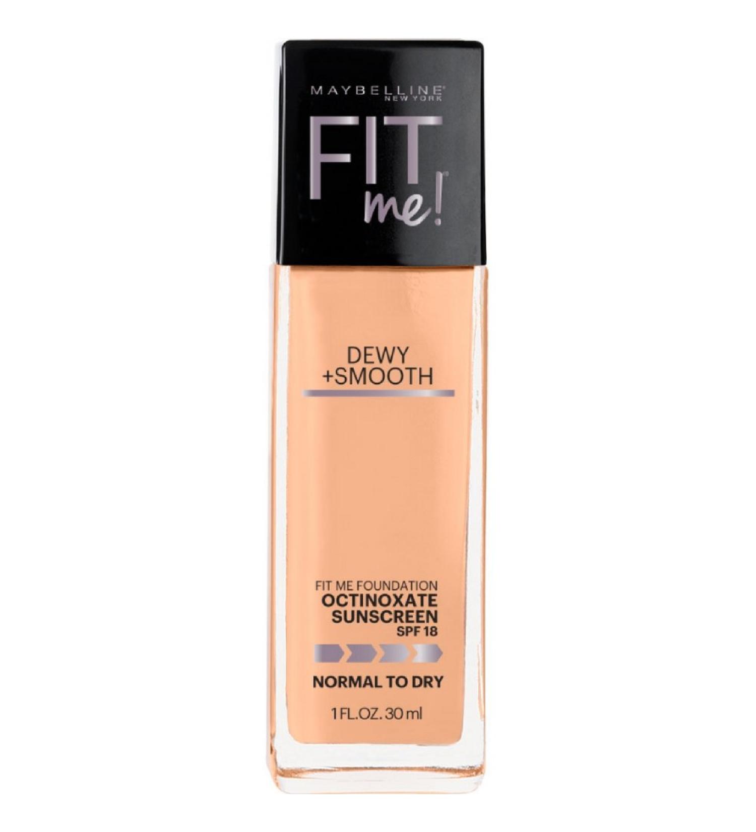Maybelline New York Fit Me! Foundation Dewy + Smooth SPF 18 Sun Beige 310 1 oz ( Pack of 2)