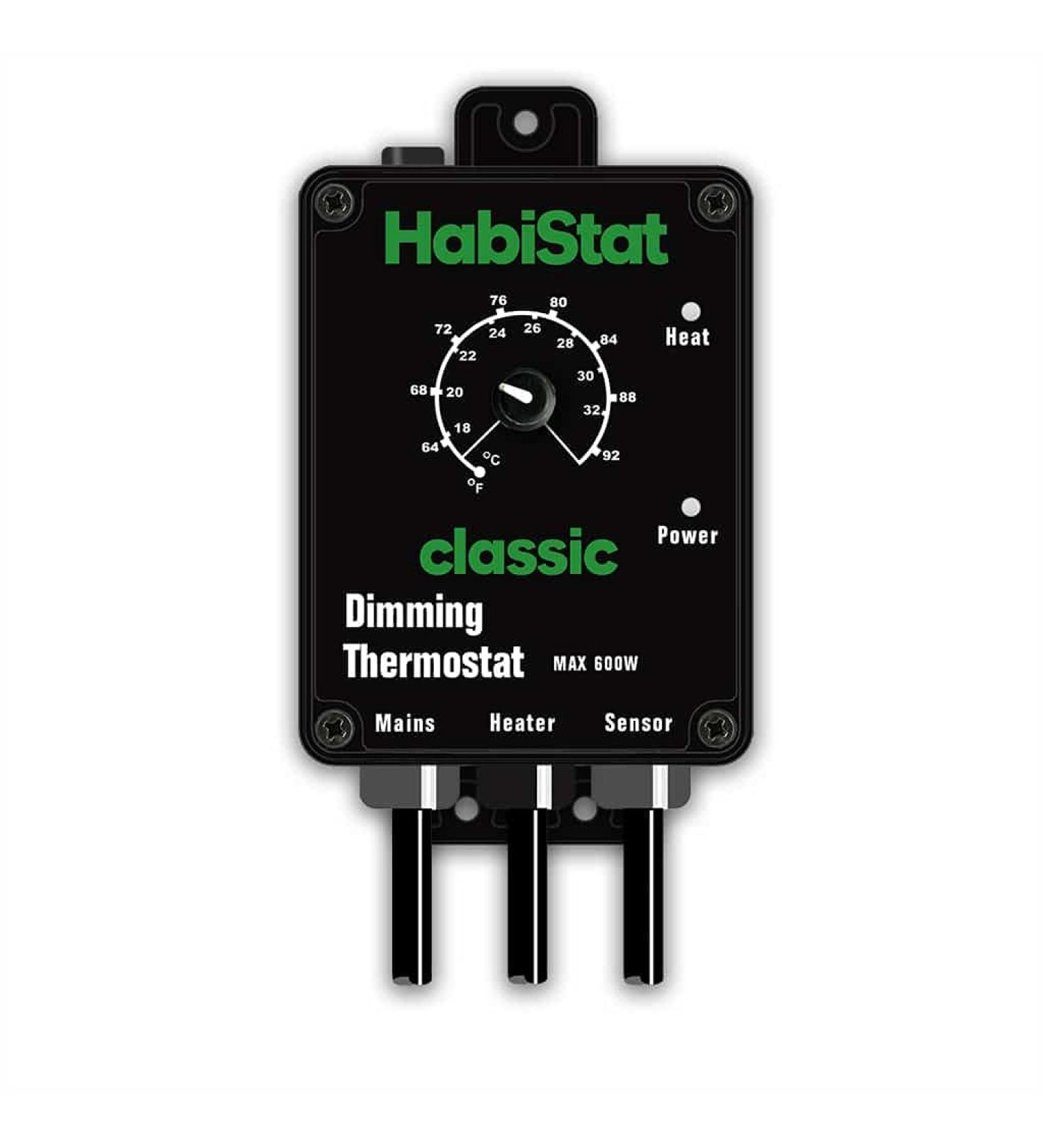 Habistat - Dimming Thermostat - Classic Range - Black - 600w - Designed Specifically For Controlling Light Bulbs & Heaters - Suitable For Reptiles - Accurate Temperature Control - Easy To Use - Buy Online on SooperMarket.com