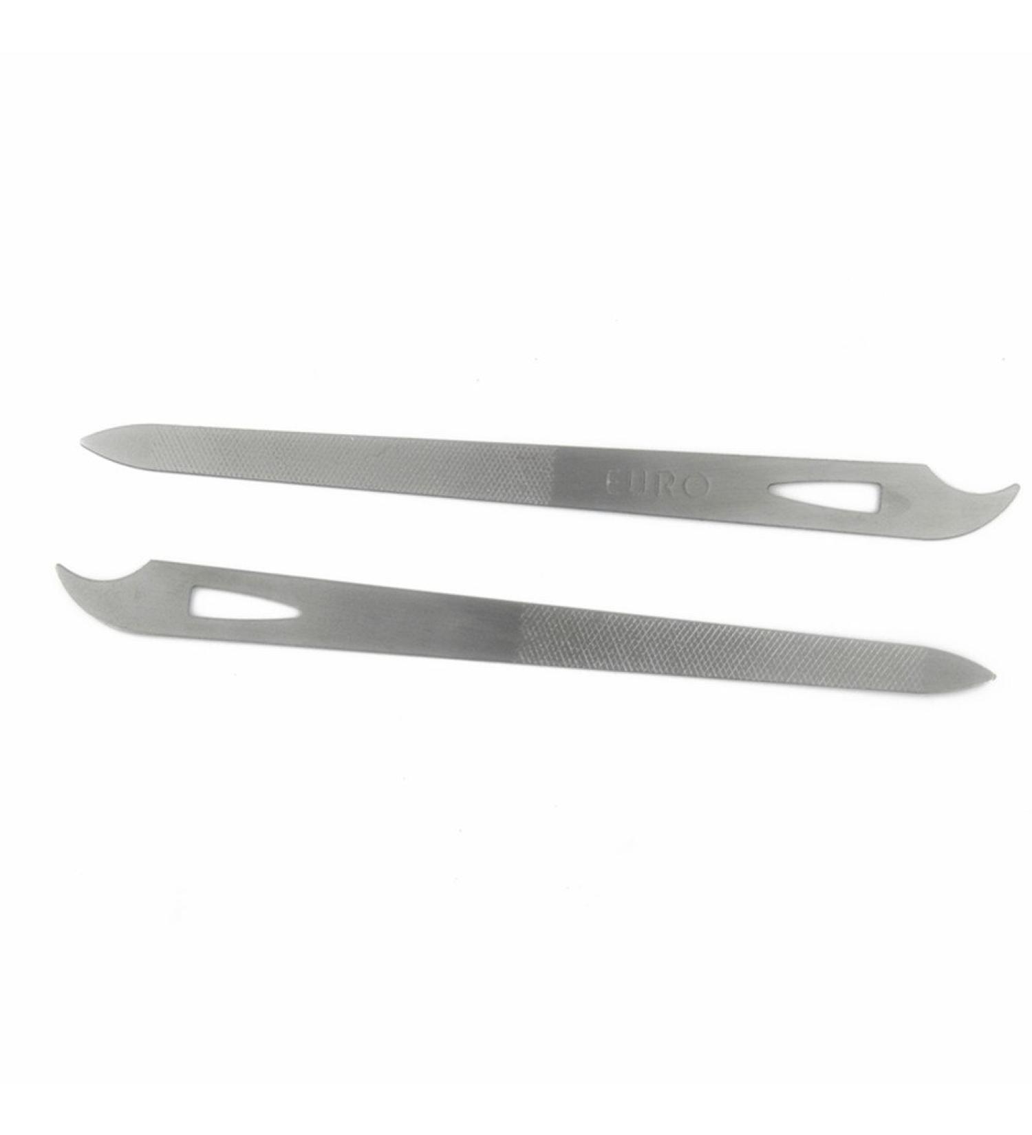 Yeshan Stainless Steel Triple-cut Long Nail File with Nail Cleaner Tip 5.5 Inch Pack of 2 - Professional Nail Care Tool - Buy Online on SooperMarket.com