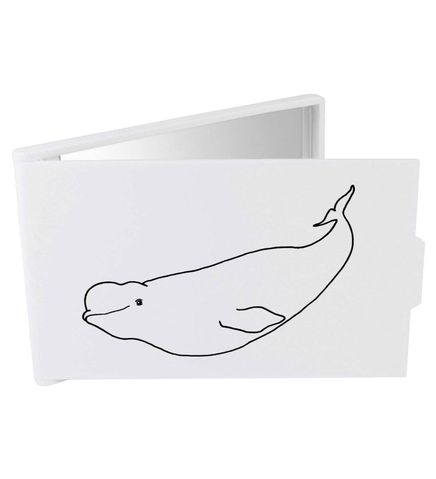 Azeeda 'Beluga Whale' Compact/Travel/Pocket Makeup Mirror (CM00002471)