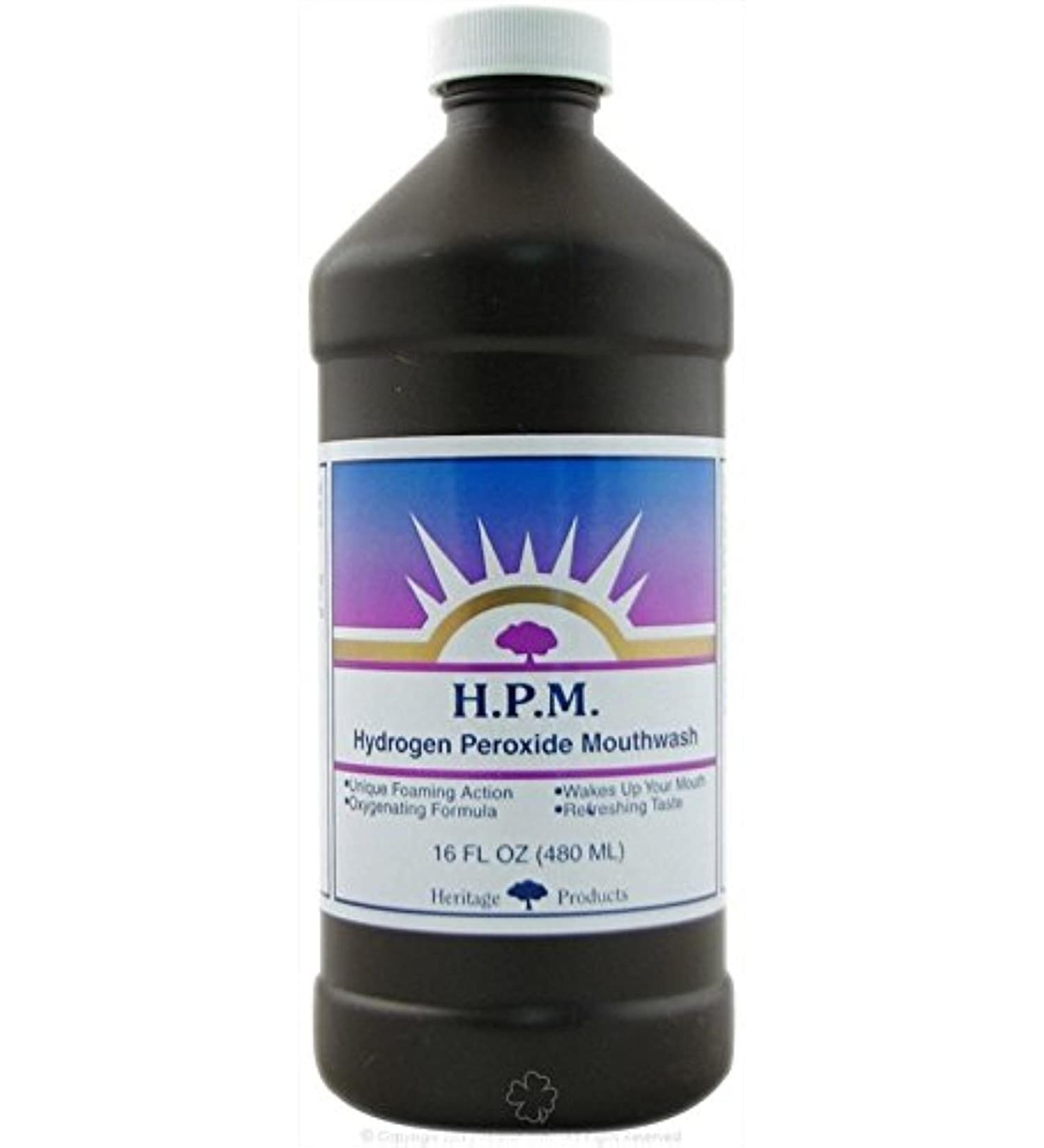 Heritage Hydrogen Peroxide Mouthwash 16oz (Pack of 4) - Natural Oral Care Solution - Buy Online on SooperMarket.com