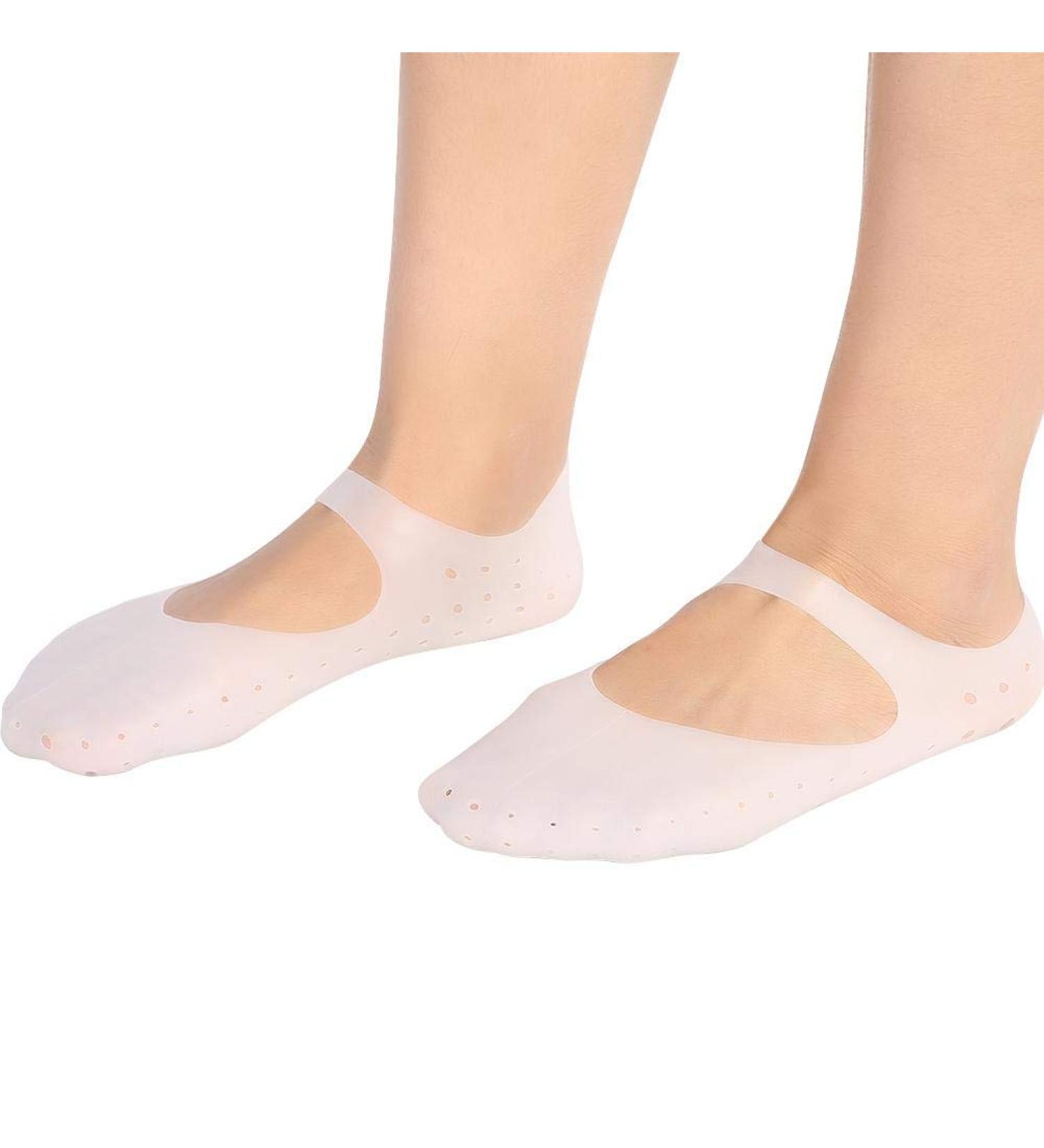 Silicone Gel Moisturizing Socks - Foot Care Tool for Women Men | Anti-Cracking & Anti-Slip Heel Protector | High Elastic and Moisturizing | Medium Blanco - Buy Online on SooperMarket.com