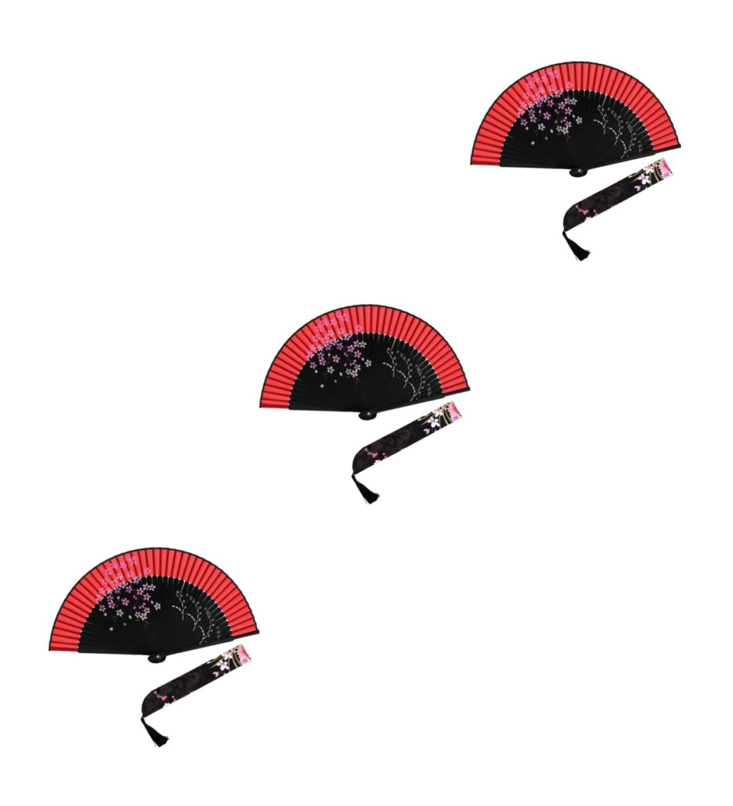 ABOOFAN 3pcs Silk Hand Fan Wedding Fans Foldable Fan Mini Japanese Style Fan Japanese-Style Miss Folding Fan As Shownx3pcs Size 1x3pcs - Buy Online on SooperMarket.com