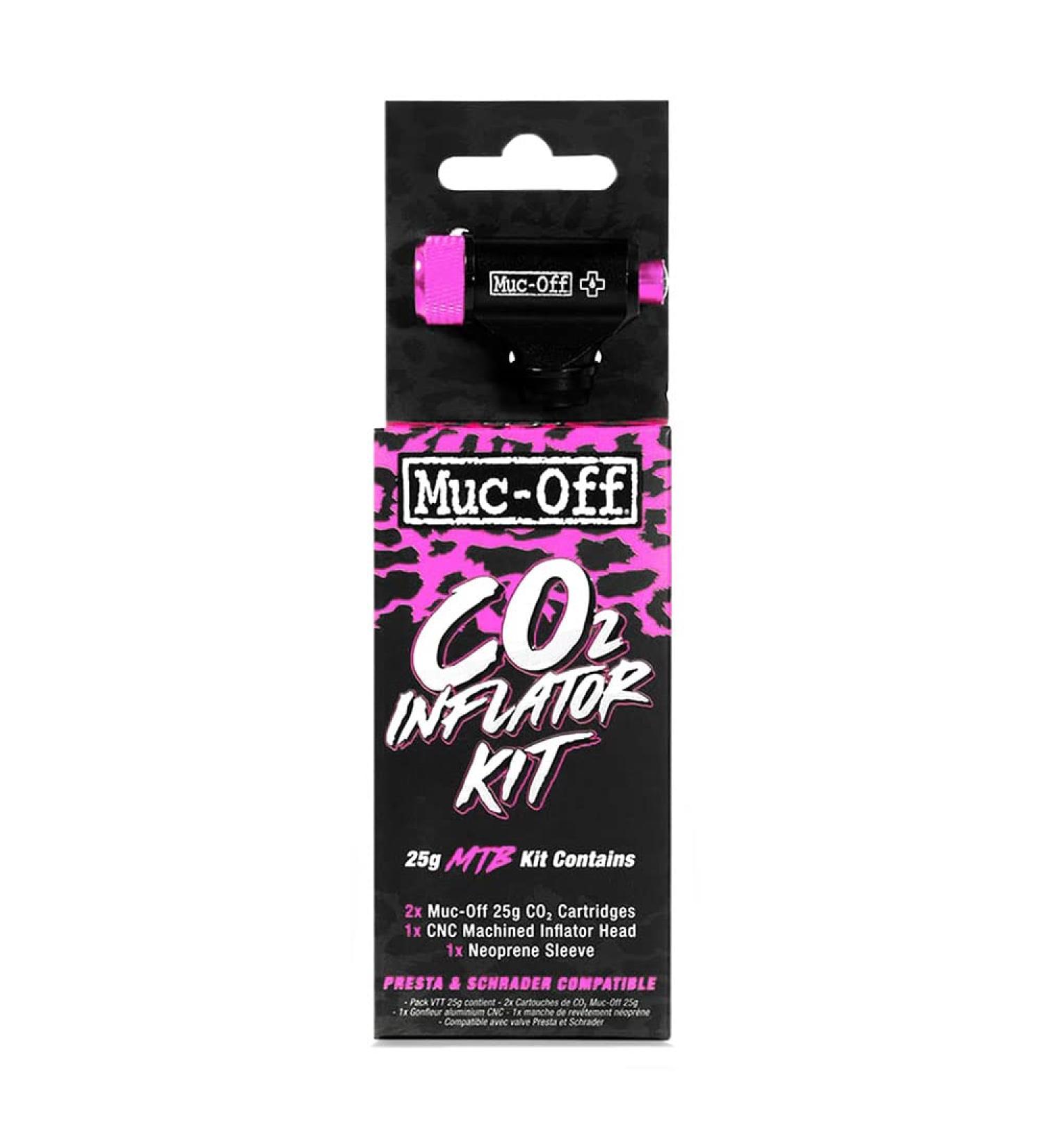 Muc-Off CO2 Inflator Kit - Presta & Schrader Compatible Pump for Mountain Bikes - Buy Online on SooperMarket.com