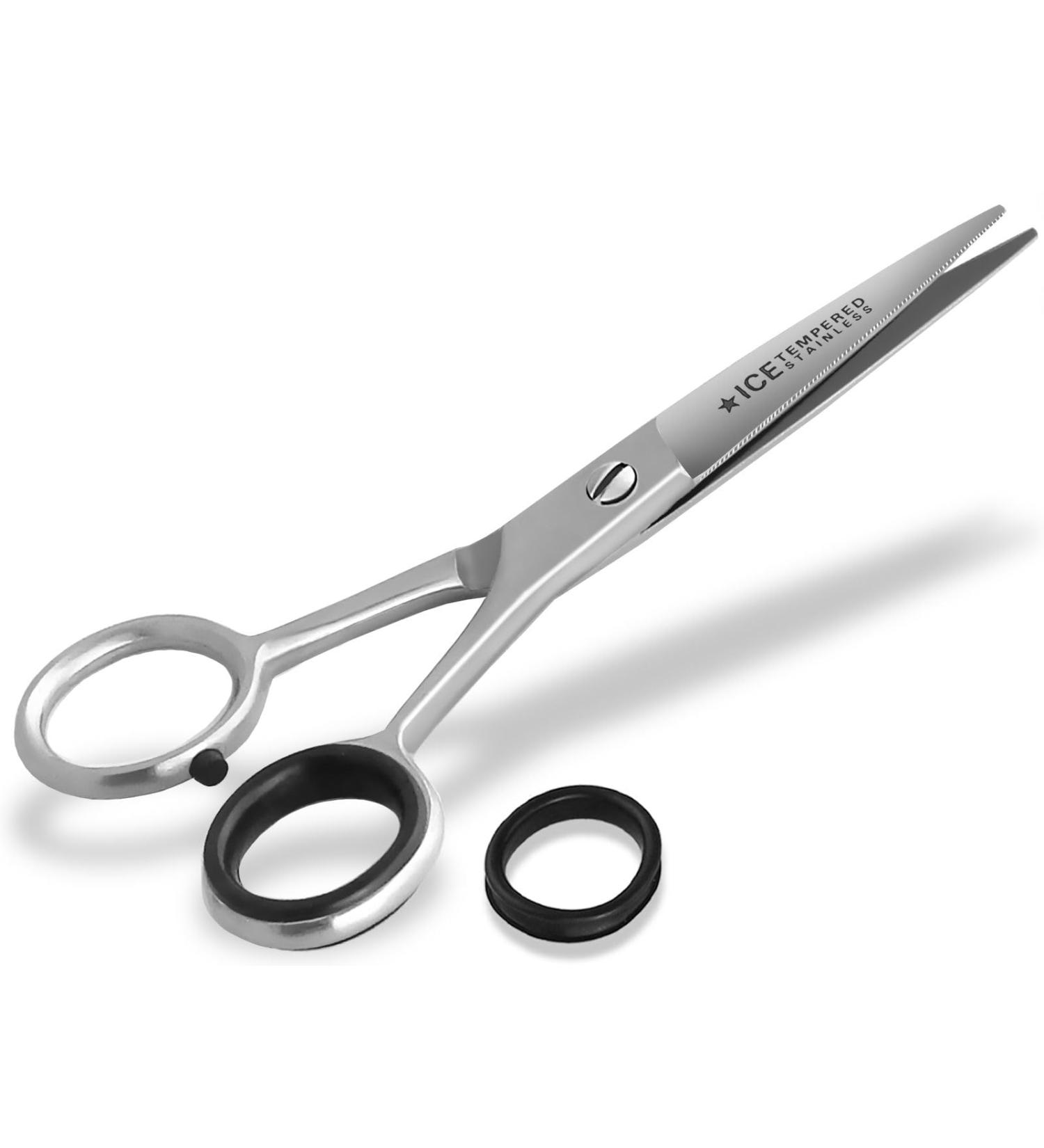 Premium 13cm Beard Scissors - Stainless Steel Hair Scissors with One-Sided Micro-Serration for Precision Grooming - International Shipping Available - Buy Online on SooperMarket.com