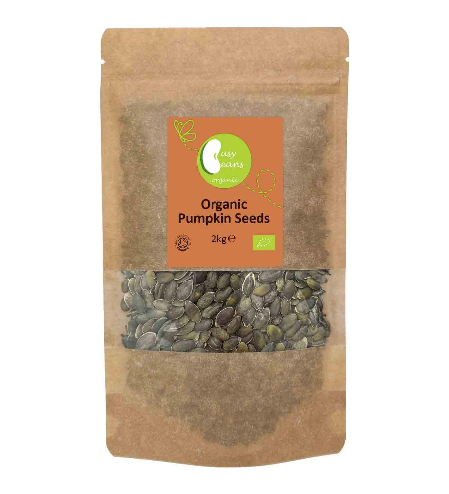 Organic Pumpkin Seeds - Certified Organic - by Busy Beans Organic (2kg) - Buy Online on SooperMarket.com
