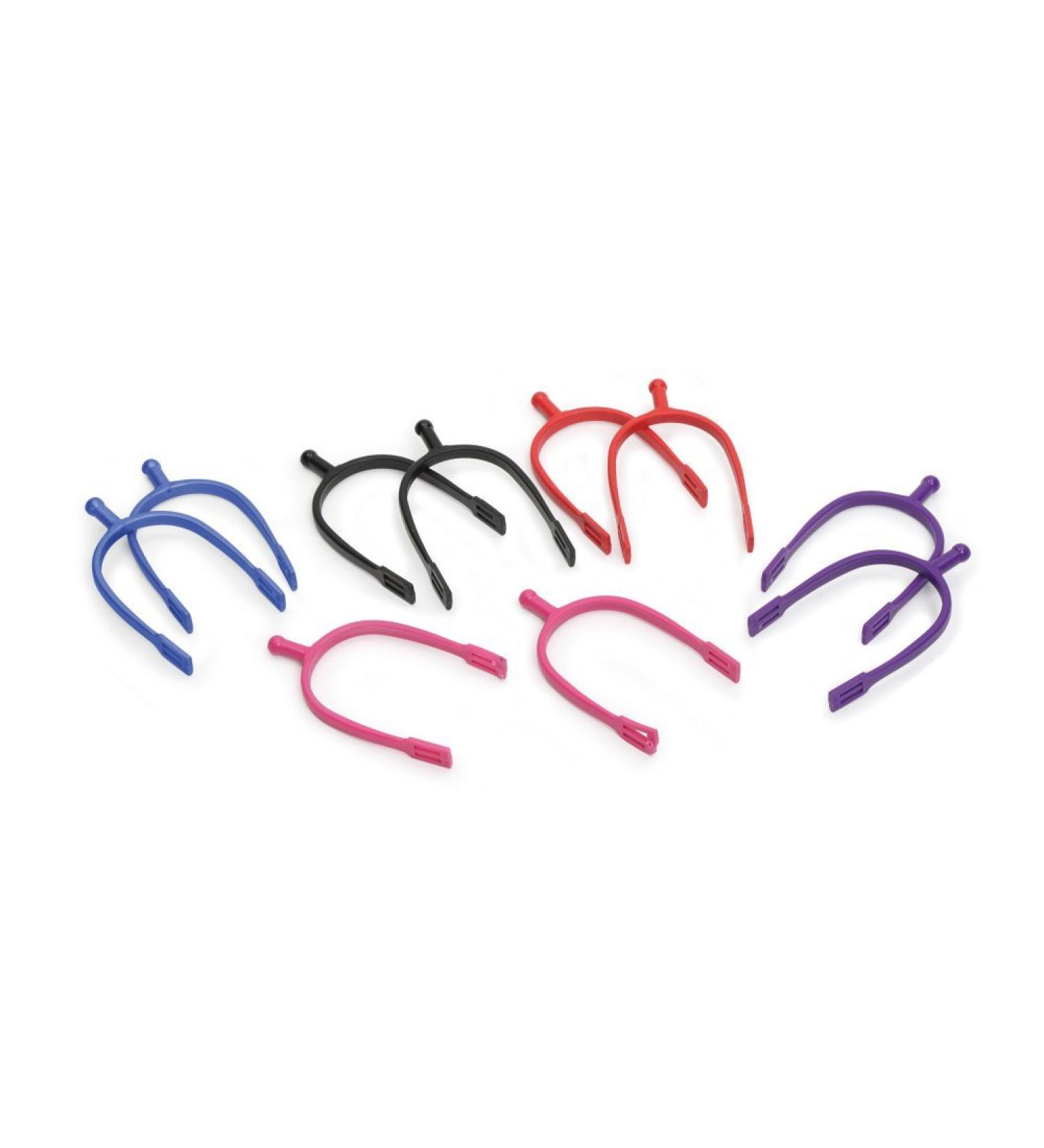 Shires Plastic Flexi Ball End Spurs - Choose Colour Purple One Size