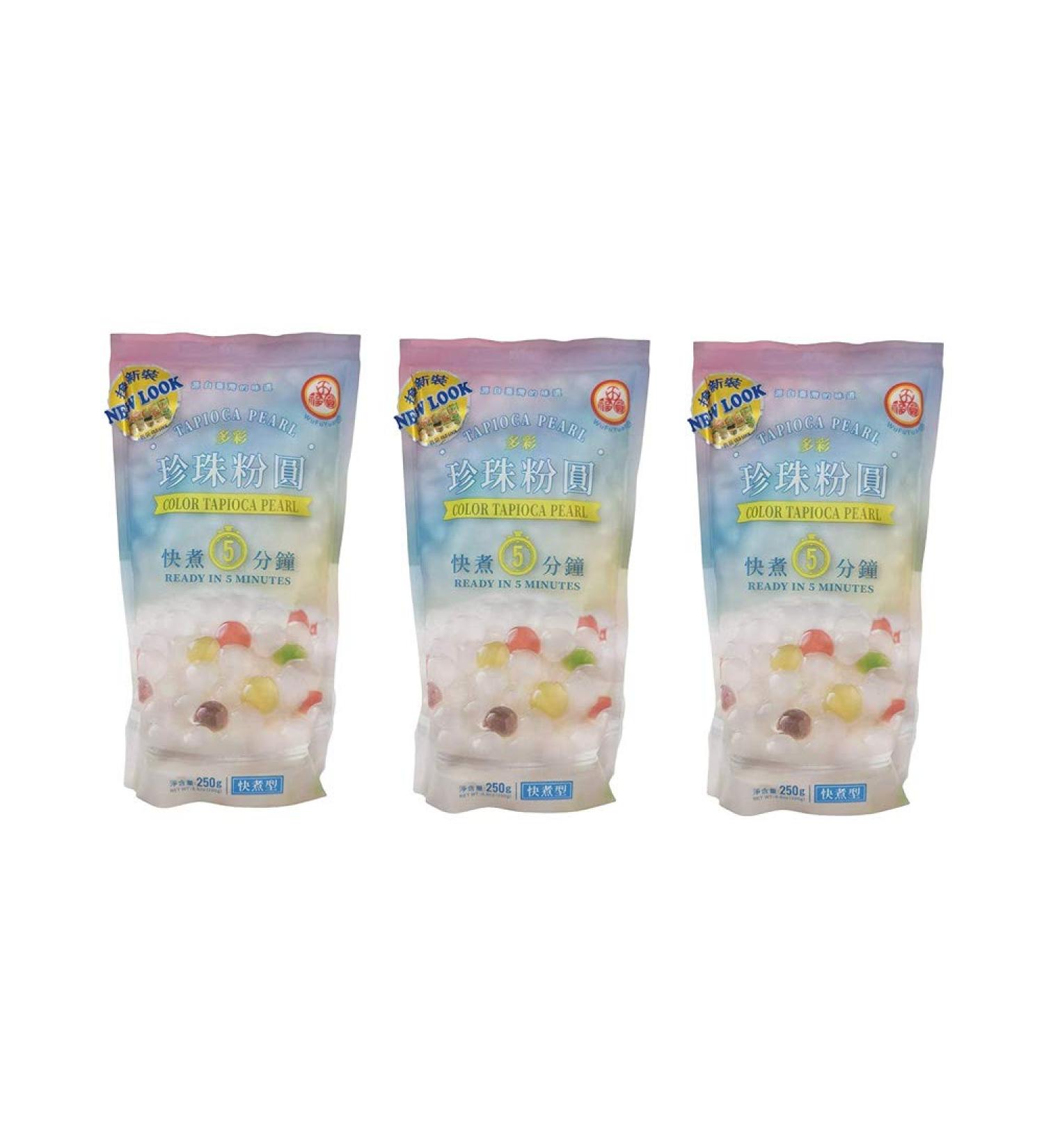 WuFuYuan Instant Pearl Color Tapioca 250g 3-Pack - Buy Online on SooperMarket.com