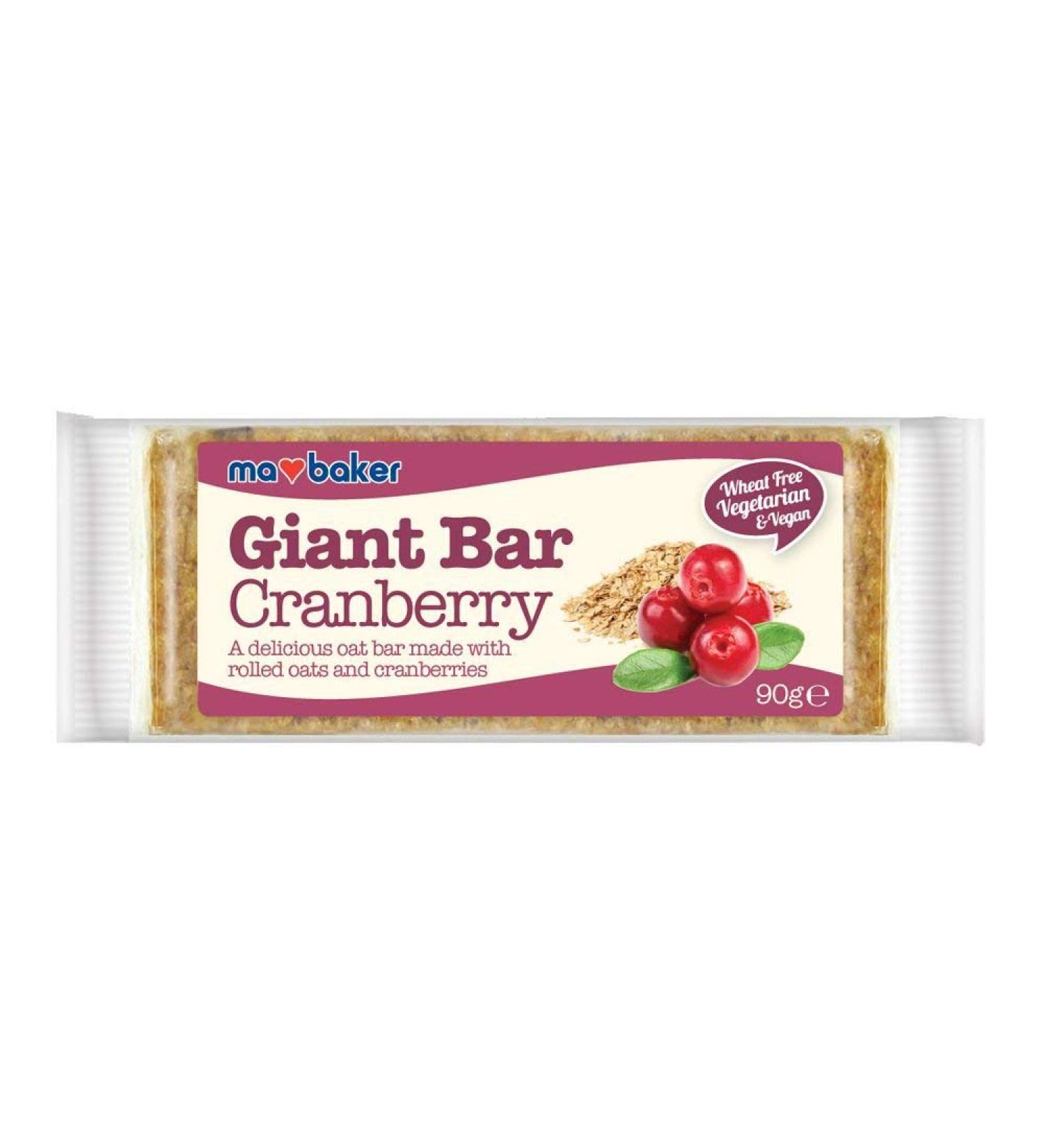 Ma Baker | Giant Bar - Cranberry | 20 x 90g - Buy Online on SooperMarket.com