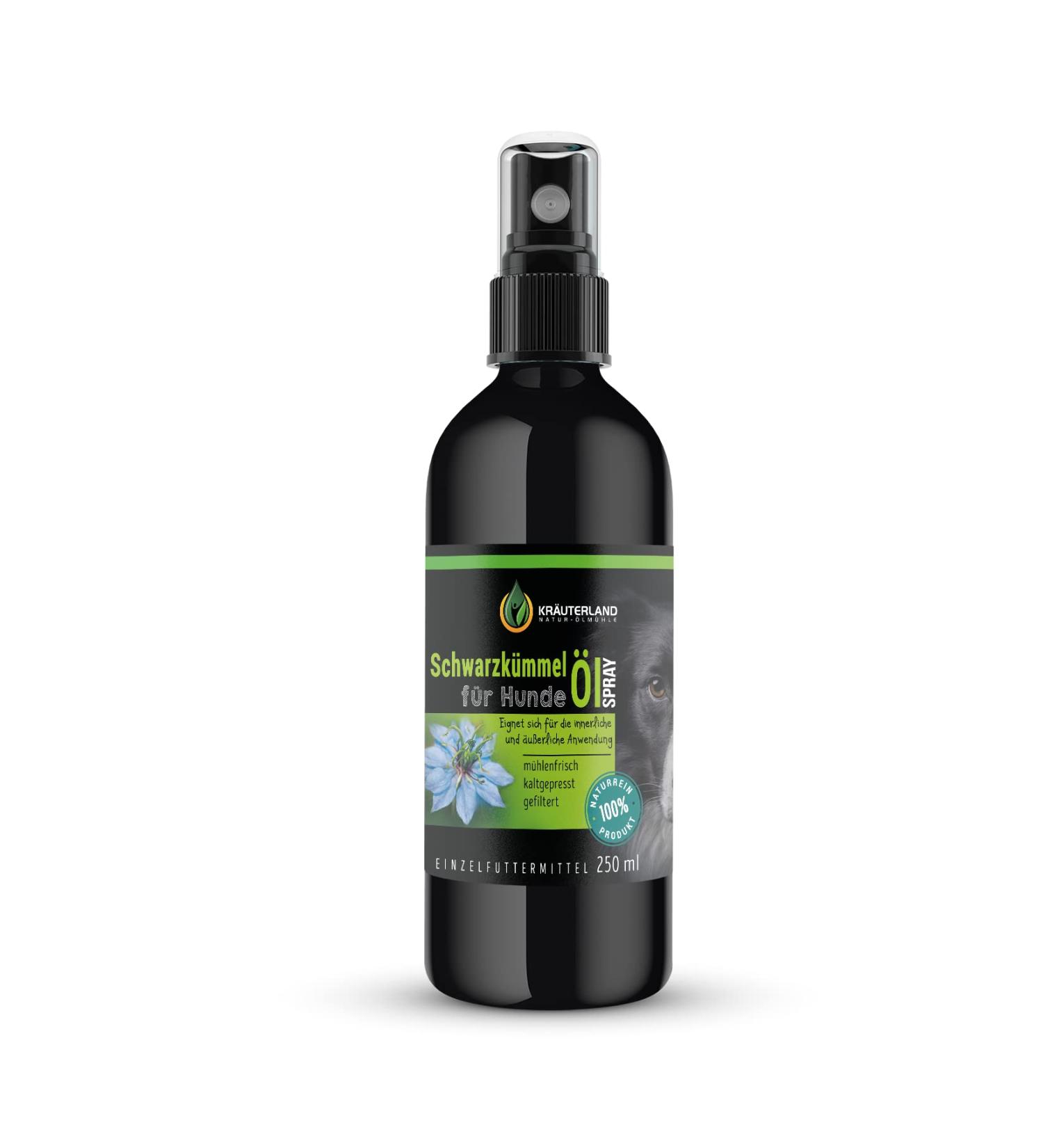 Herbal Land Black Cumin Oil Spray for Dogs 250ml - Cold-Pressed & Filtered - Premium Fur Care & Feeding Solution - Buy Online on SooperMarket.com