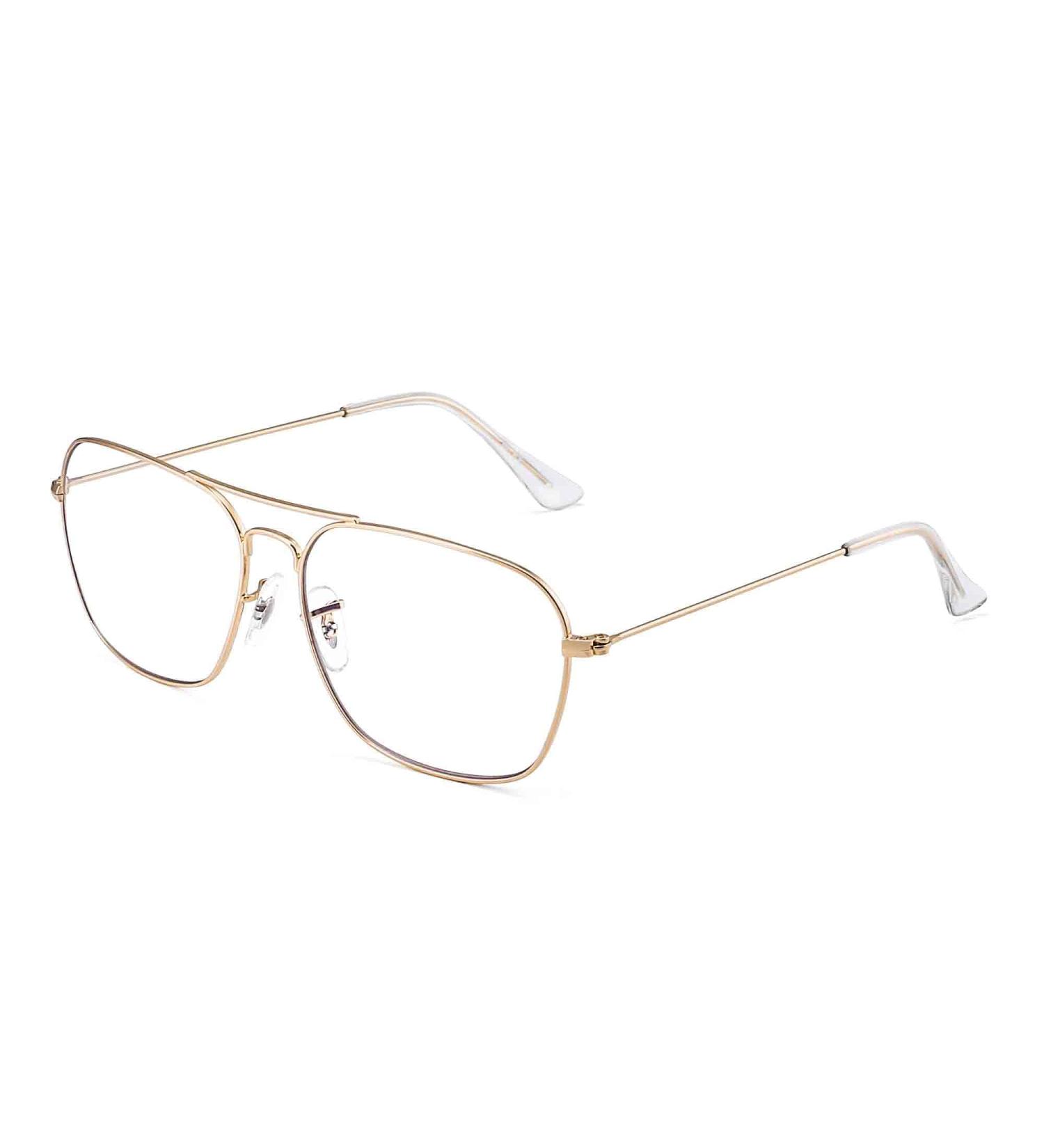 JM Plane Blue Light Blocking Glasses - Anti-Glare Computer Eyewear for Men & Women with Stylish Gold Frame - Buy Online on SooperMarket.com