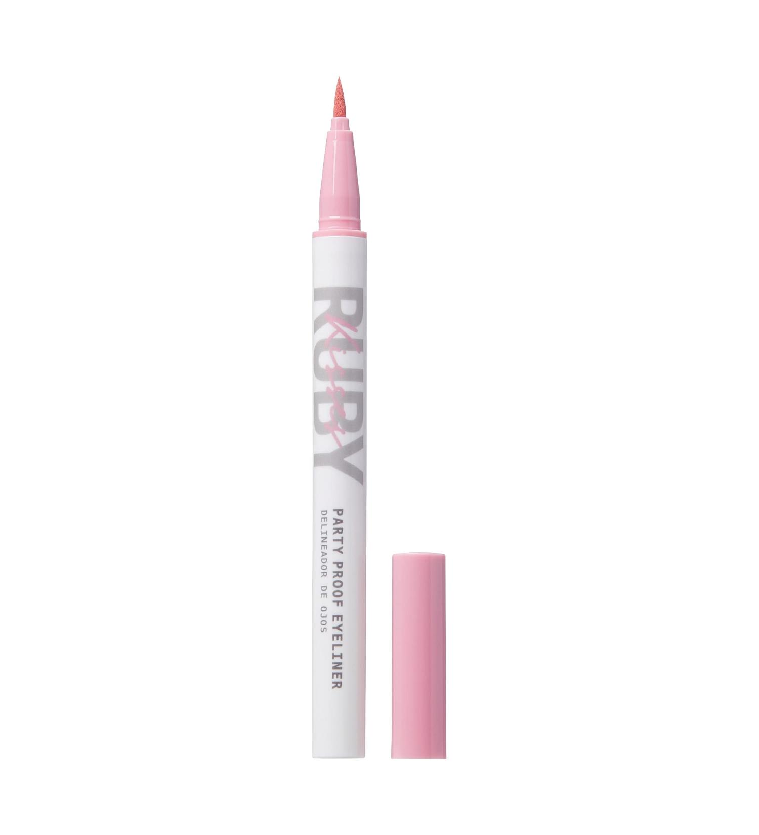 Ruby Kisses Party Proof Eyeliner in Pink Smoothie - Premium Waterproof Felt-tip Eyeliner for Long-lasting Pastel Color Pop - Buy Online on SooperMarket.com