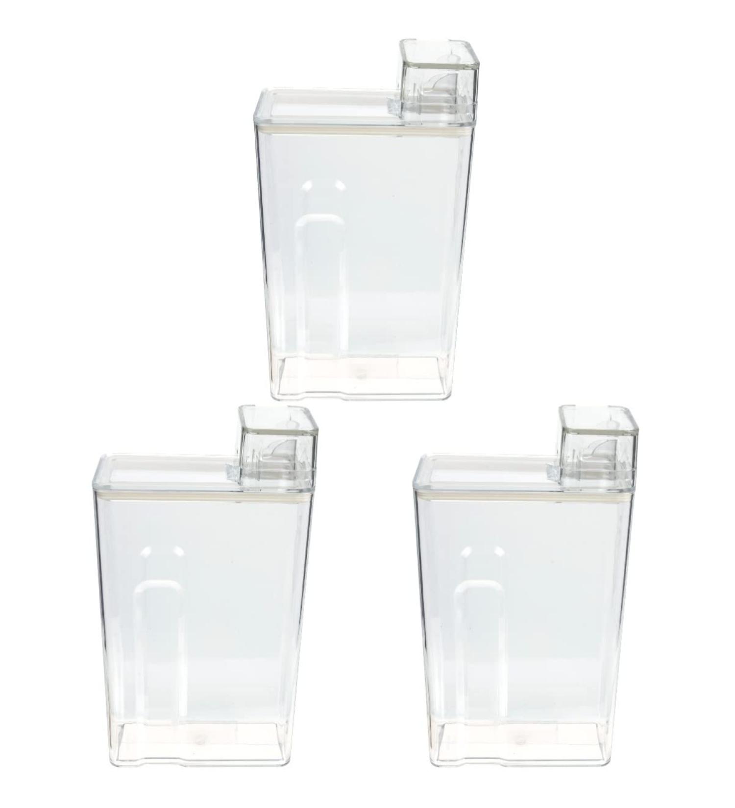 Cabilock 3pcs laundry storage box Travel Holder laundry storage canister laundry bottle dispenser lotion bottle glass containers Sub Bottle Organizer the pet food 23.5X12.5CMx3pcs Transparentx3pcs - Buy Online on SooperMarket.com