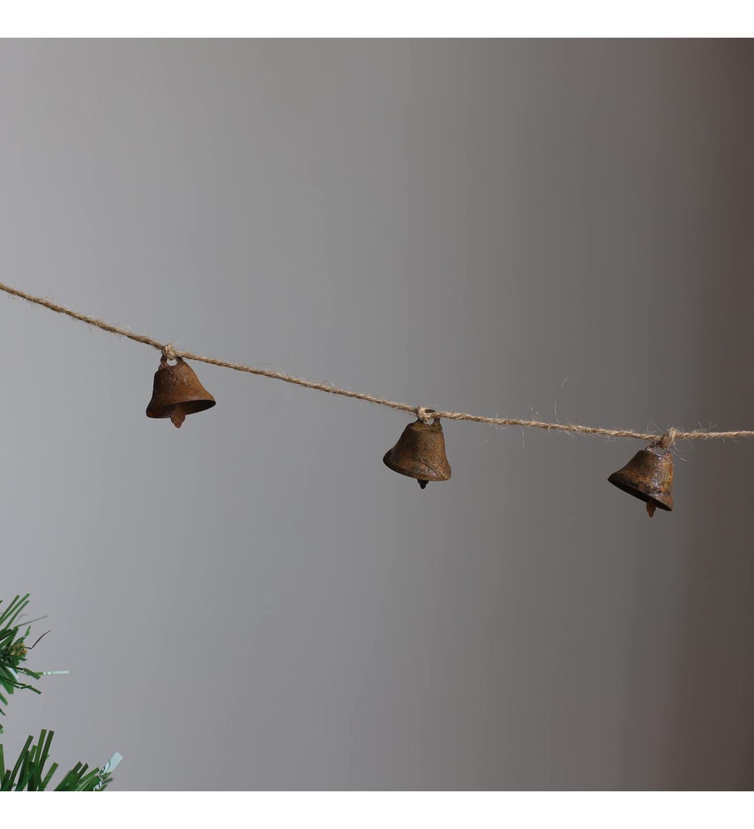 U/B MiniPrimitive CraftJingle .Christmas Bells, for Crafting WreathCraft Bells, Holiday Home and Christmas DecorationBells (Rusty 0.78 inch)50Pieces 0.78IN