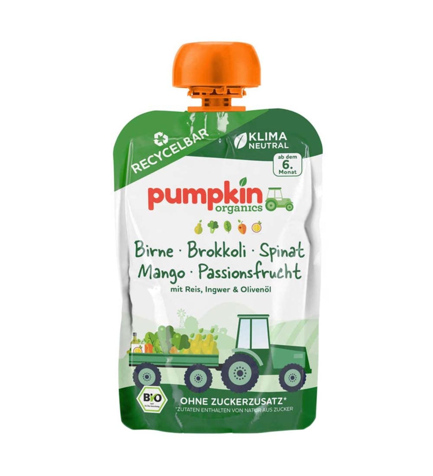 Pumpkin Organics Quetschie - with pear broccoli spinach mango 100g