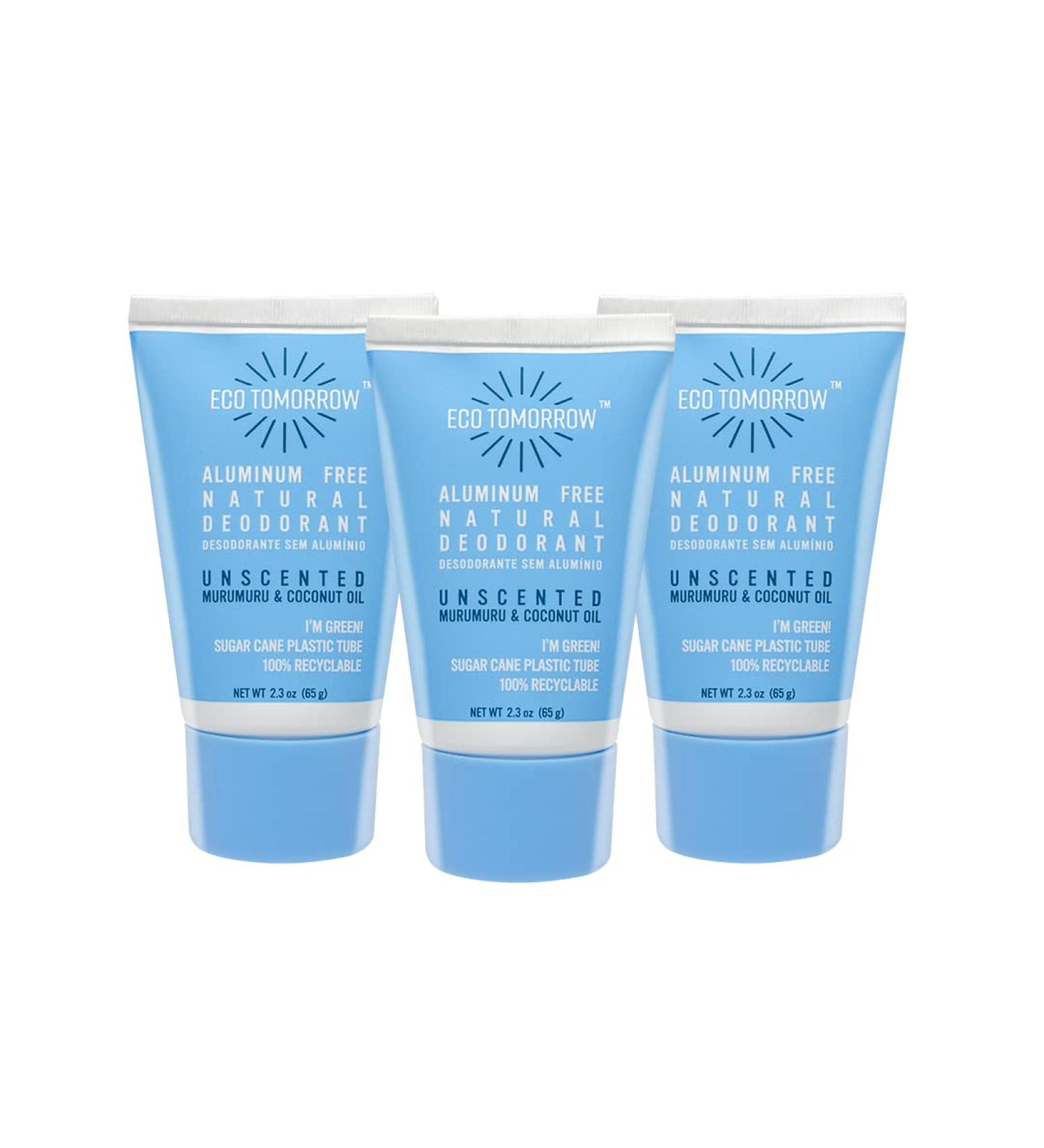 EcoTomorrow Unscented Aluminum-Free Deodorant 2.3 oz (Pack of 3) - 48h Protection - Original Natural Formula with Murumuru & Coconut Oil - Women and Men - 6.90 oz (Pack of 1) - Buy Online on SooperMarket.com