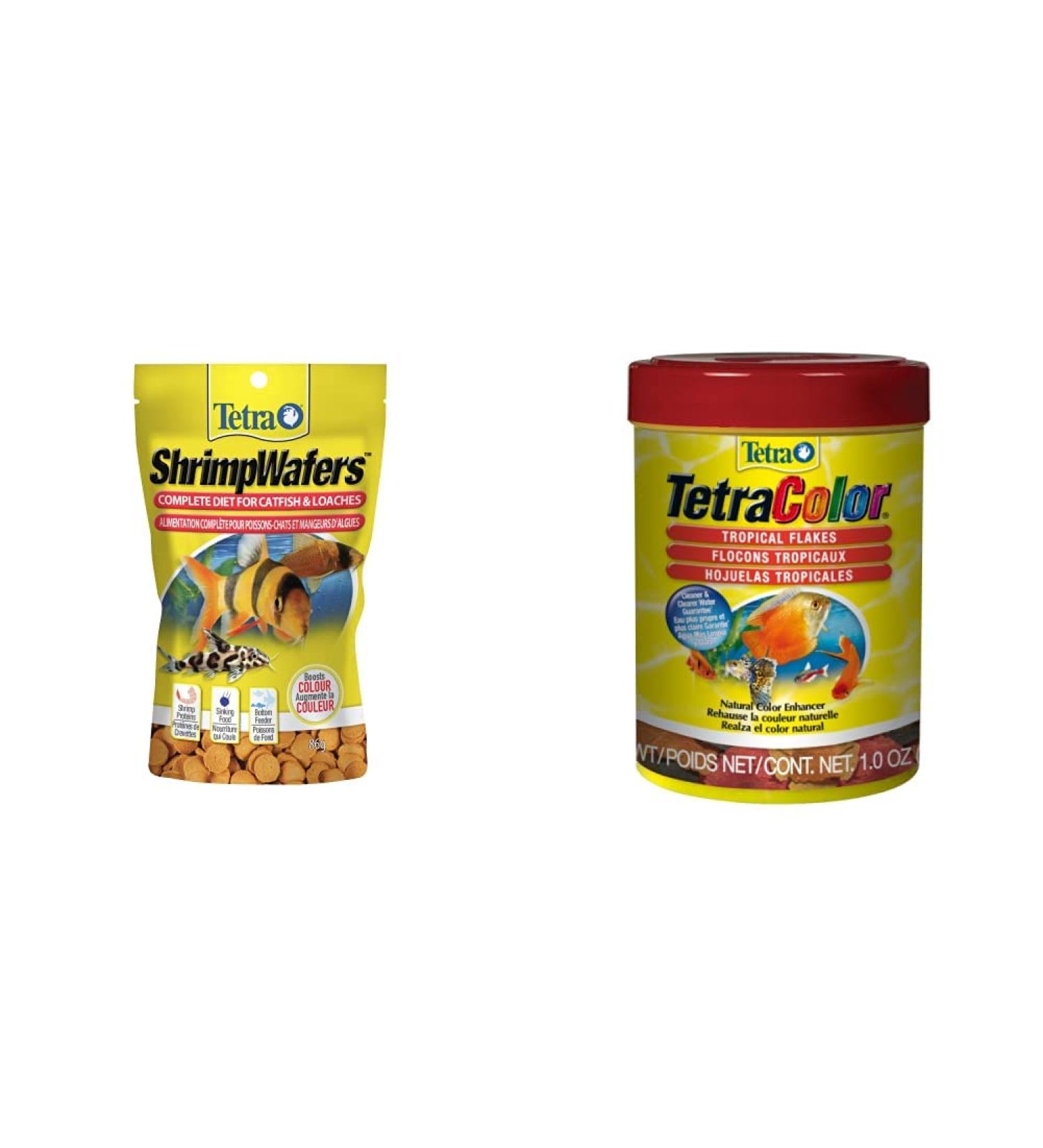 Tetra Shrimp Wafers 3oz + Tetra Tropical Colour Flakes 28g Fish Food - Buy Online on SooperMarket.com