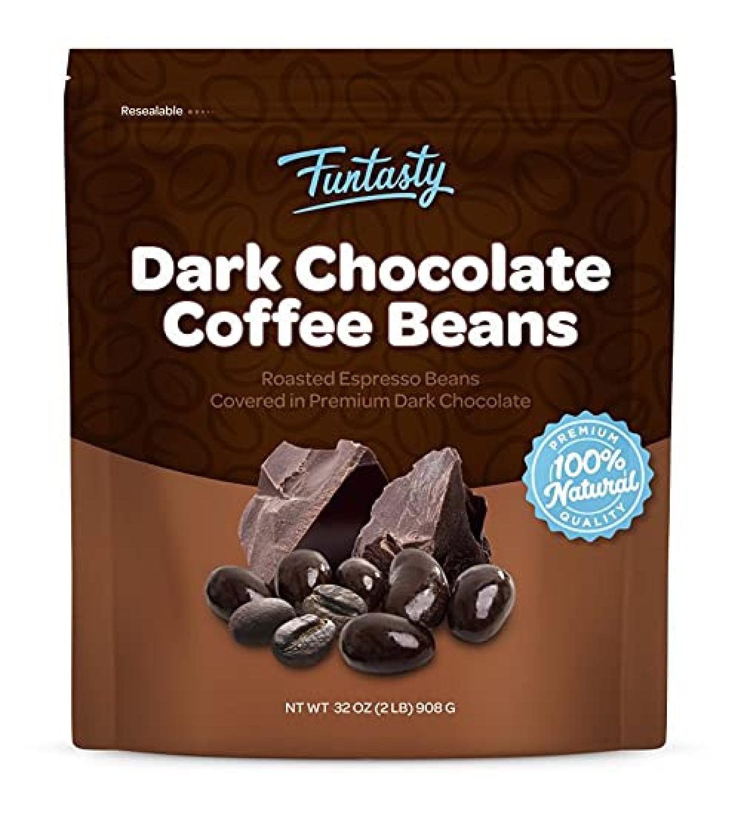 Funtasty Premium Dark Chocolate Covered Espresso Beans - 2 lb Pack - Buy Online on SooperMarket.com