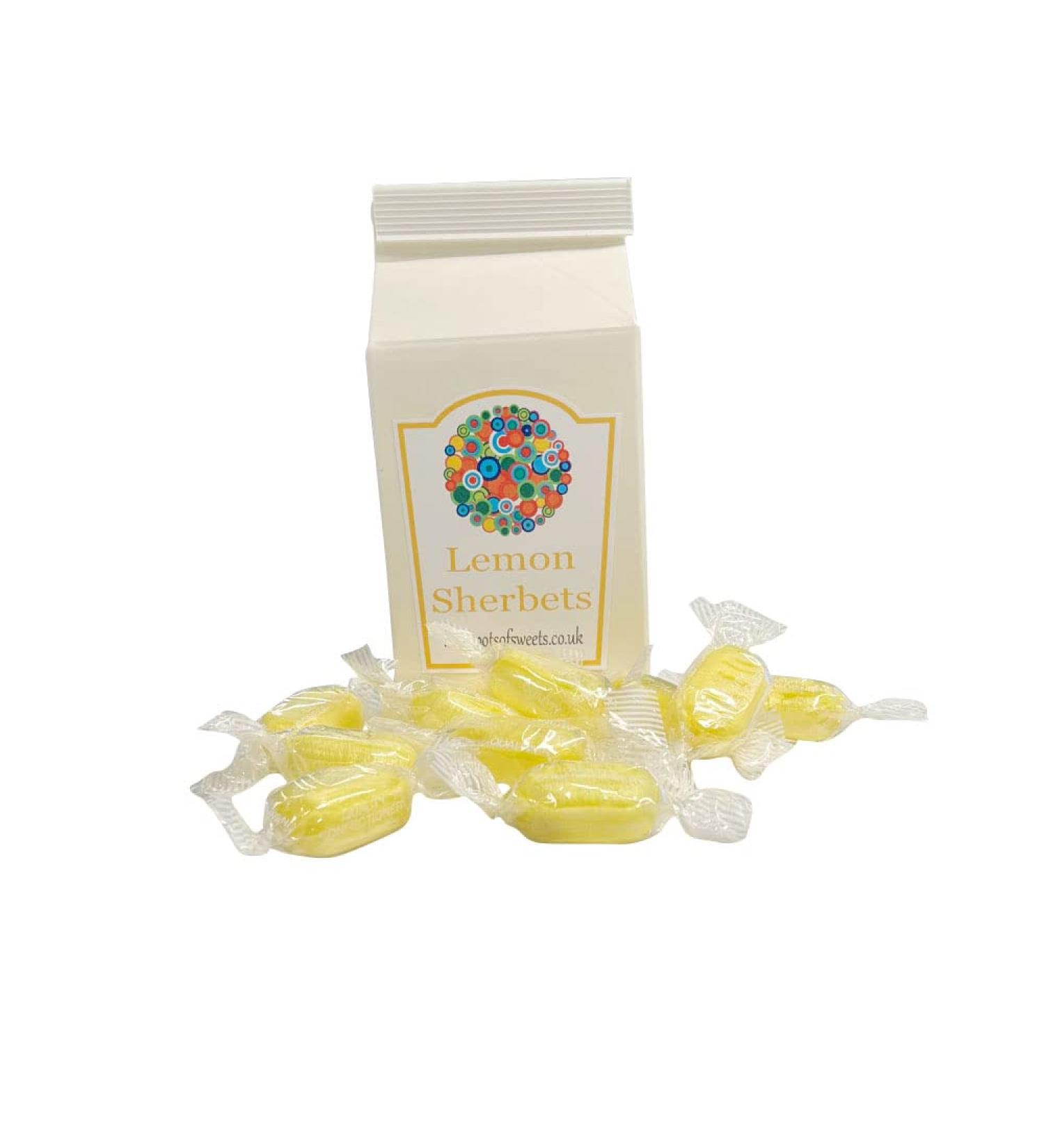 Personalized 250g Carton of Individually Stockleys Wrapped Sherbet Lemon Sweets - Buy Online on SooperMarket.com
